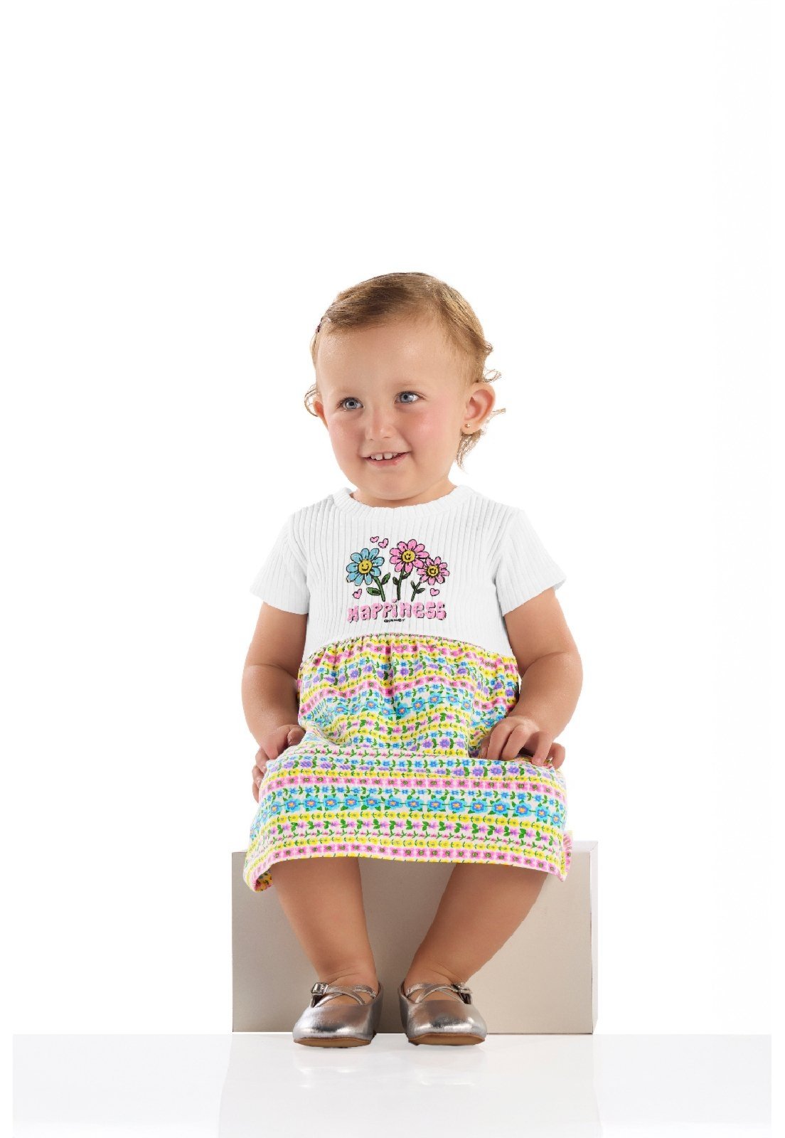 Vista 2 Infantil - Vestido Flor Feliz para Quimby azul Quimby azul