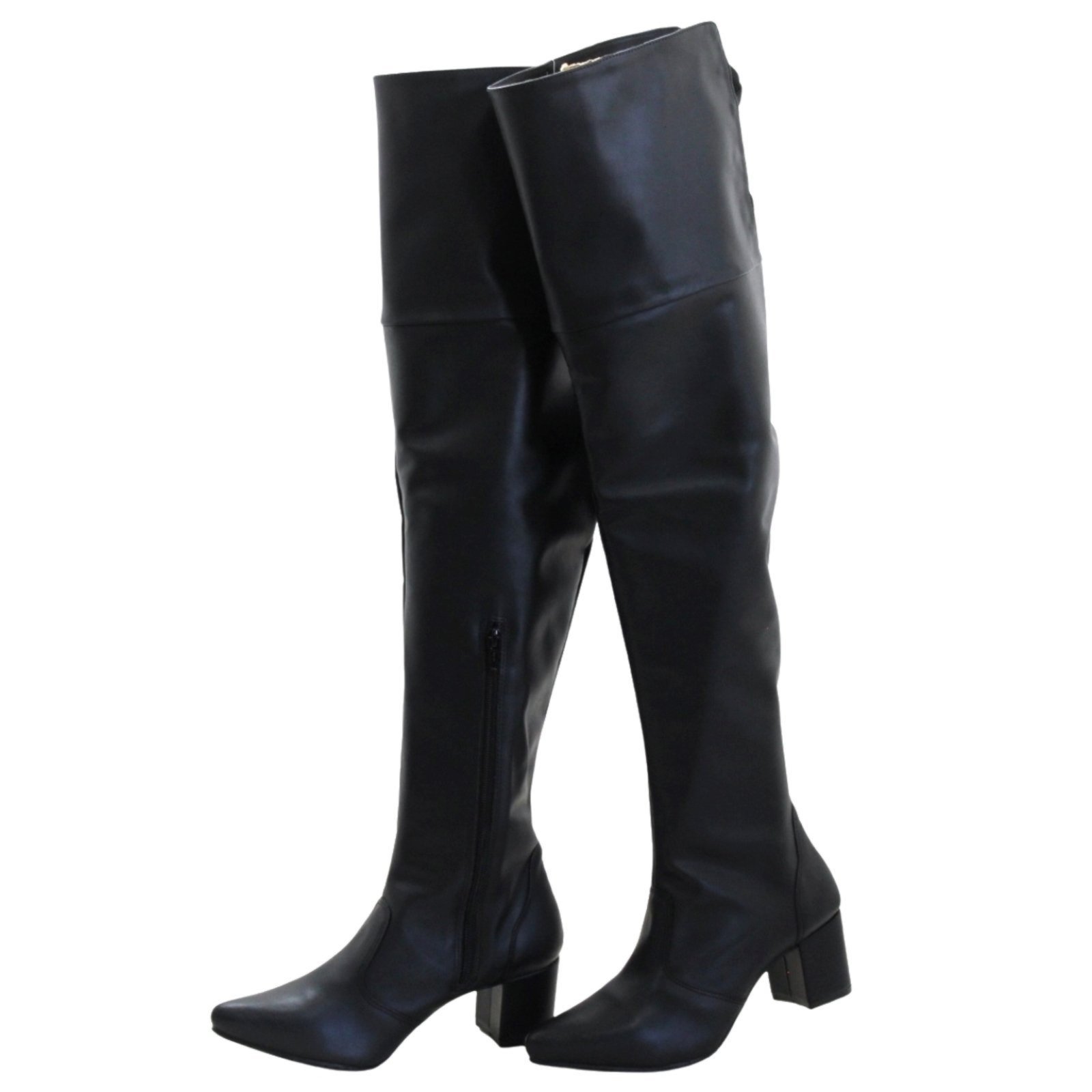 Botas Over Knee Lirom Cano Longo Coxa Salto Bico Fino Confortável