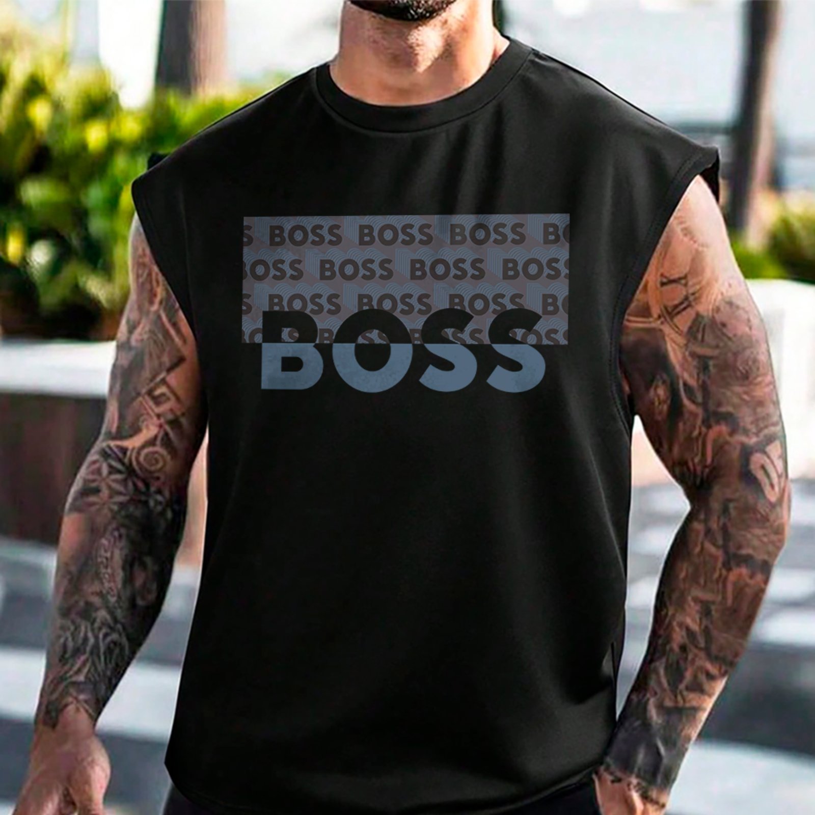 Regata Machão Boss Fashion Urbana Estilo Hype Preto