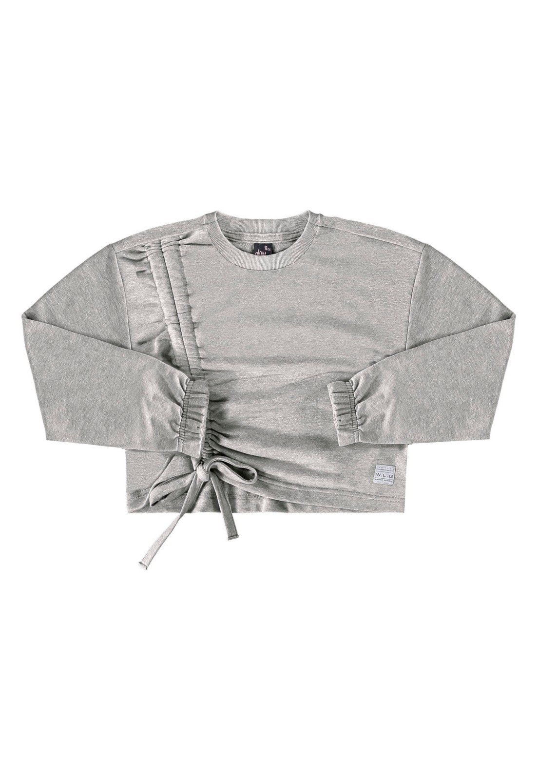 Vista 3 Infantil - Conjunto Blusão e Calça Wide Leg em Moletom Juvenil Gloss cinza Gloss cinza