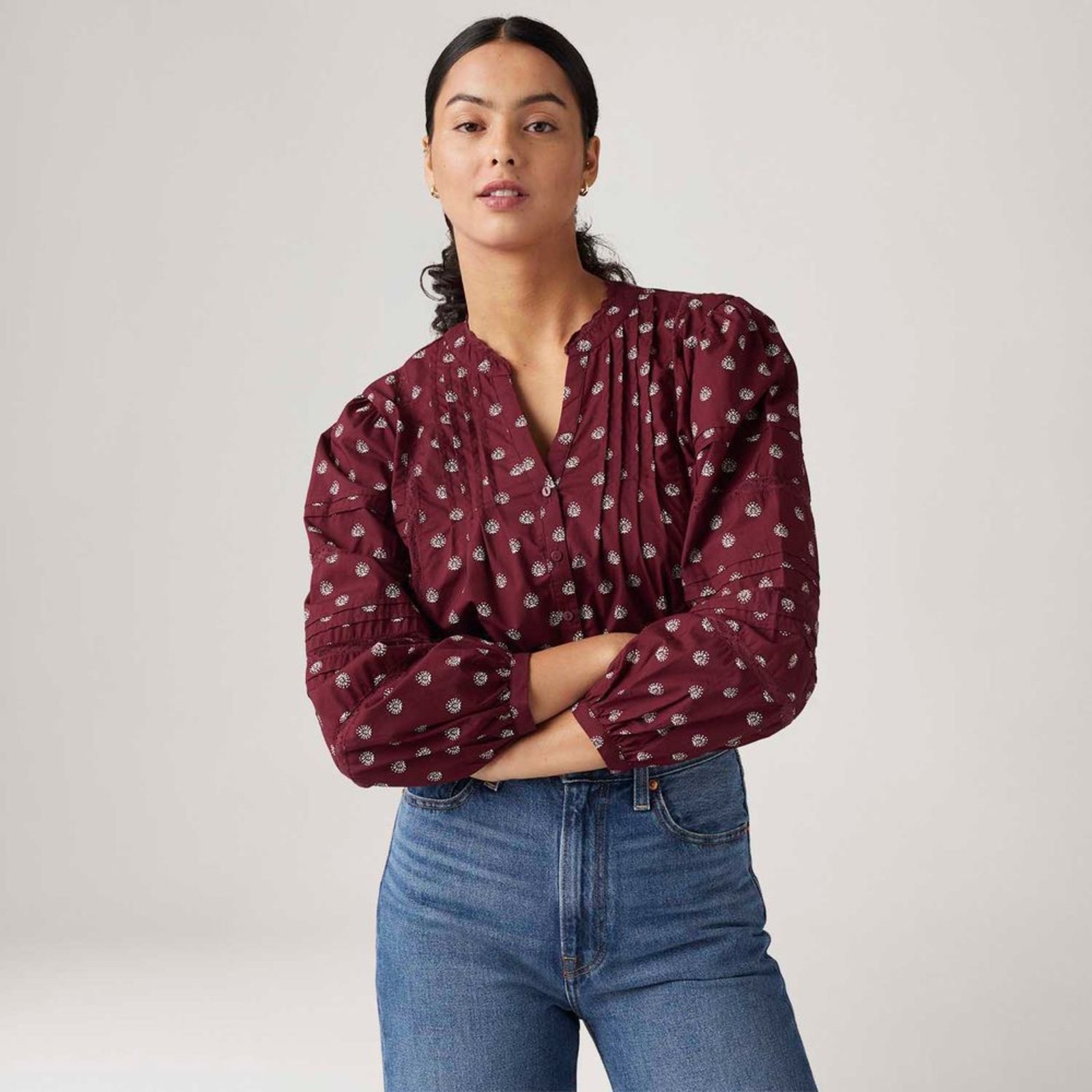 Blusa Levi’s® Mandy Vermelha Manga Longa