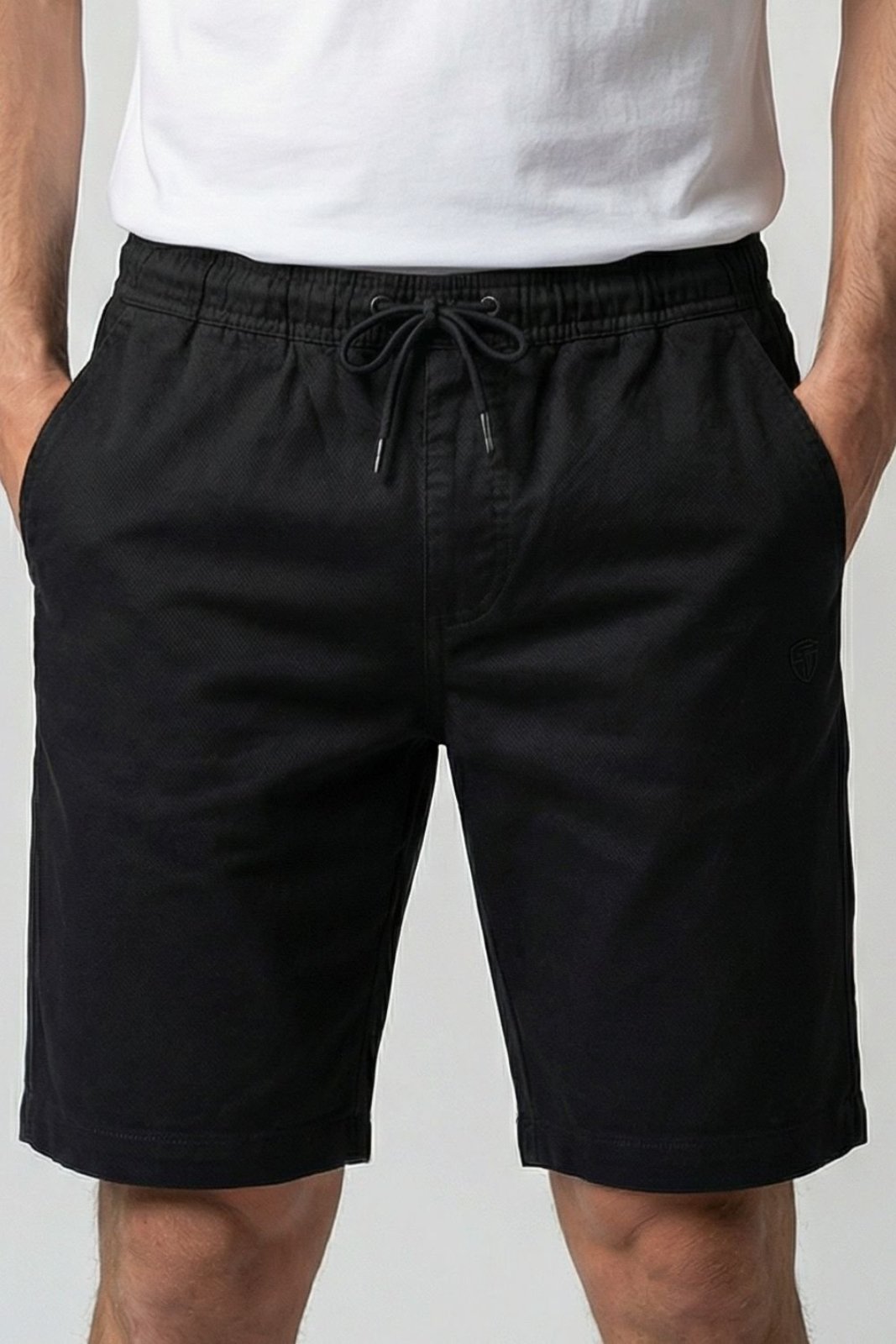 Bermuda Sarja Cós Elástico Confortável Polo Wear Preto