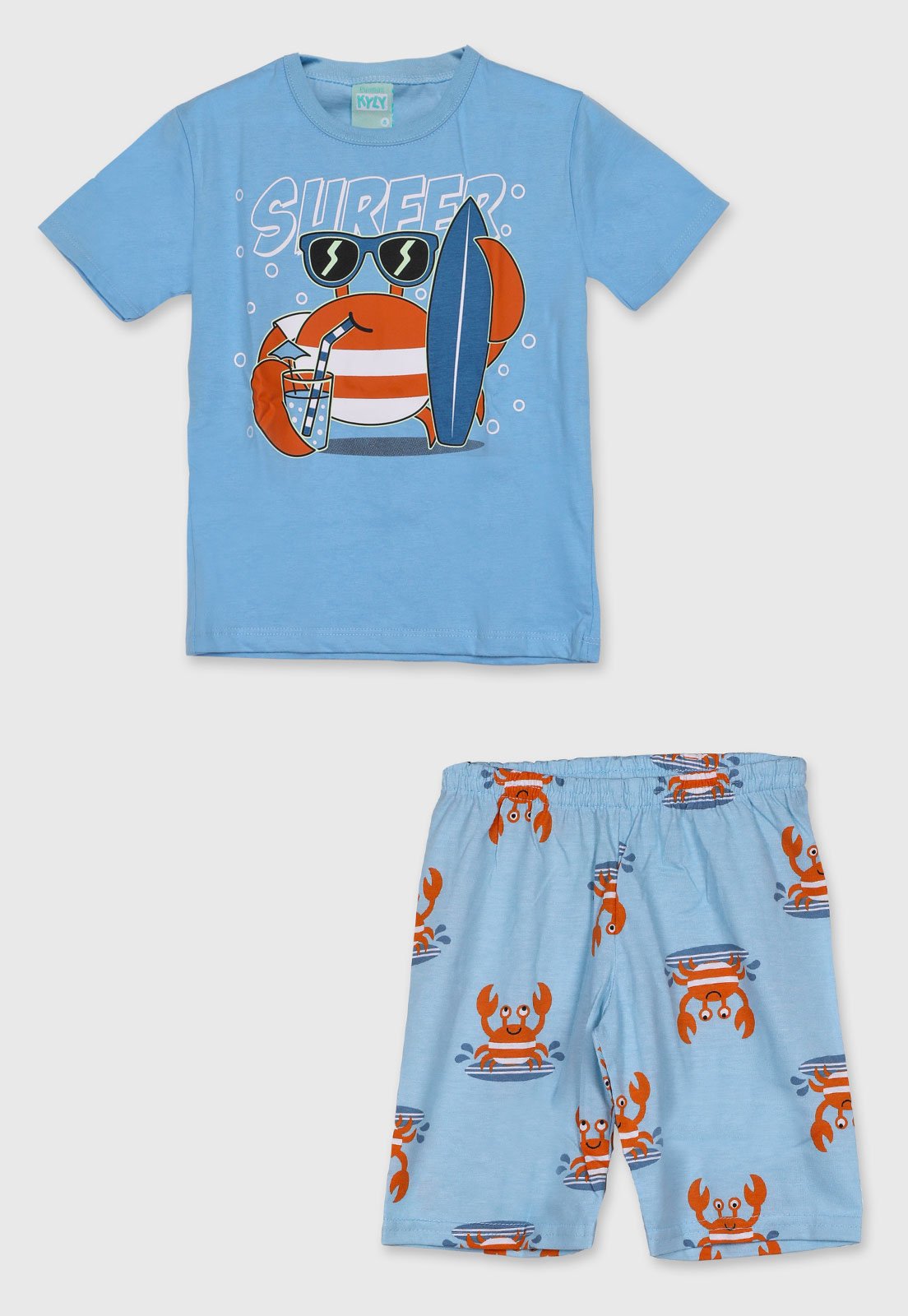 Pijama Kyly Caranguejo Surfista Azul Claro
