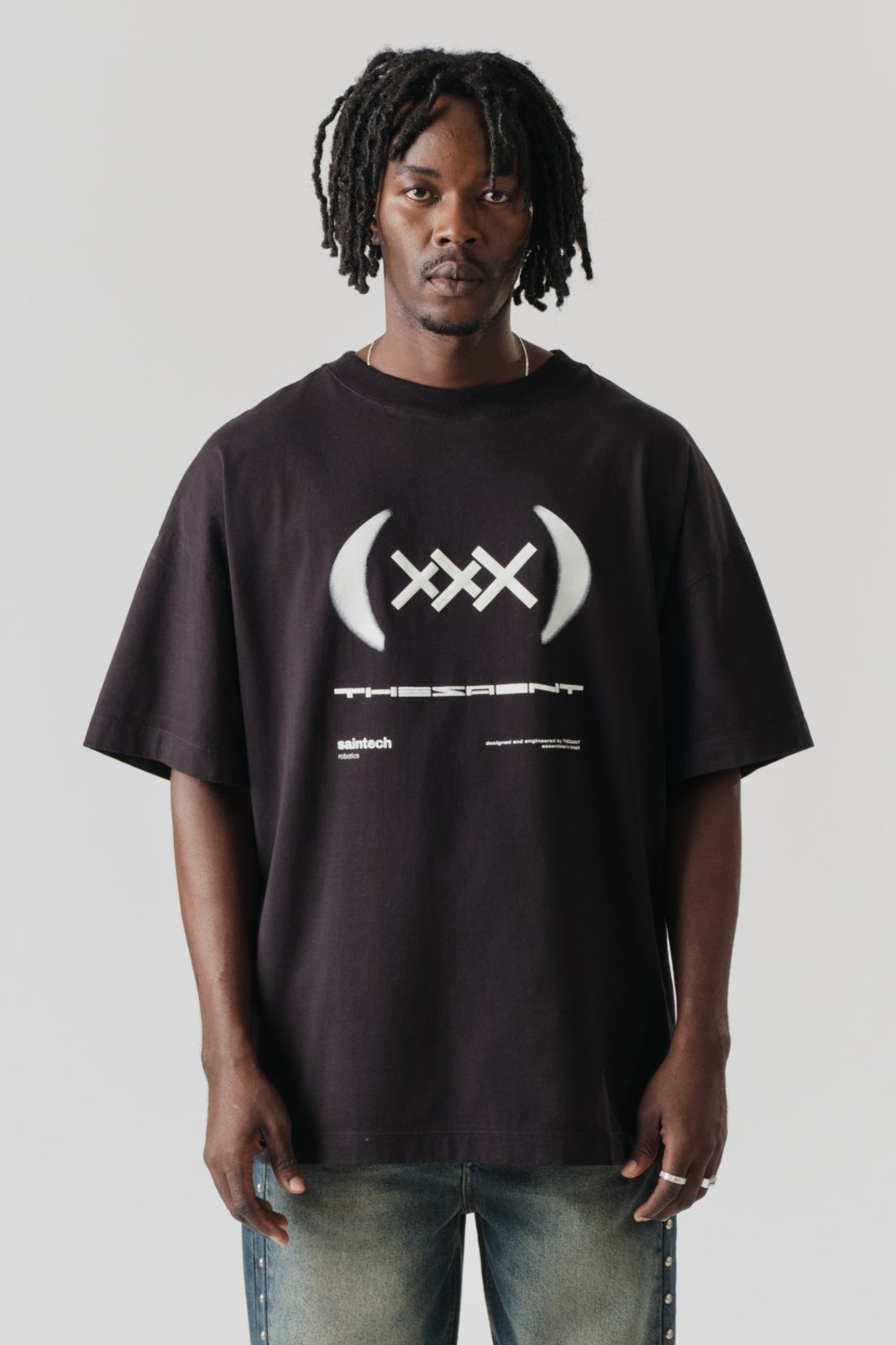 T-shirt Oversized Saintech Triple X Preto THESAINT