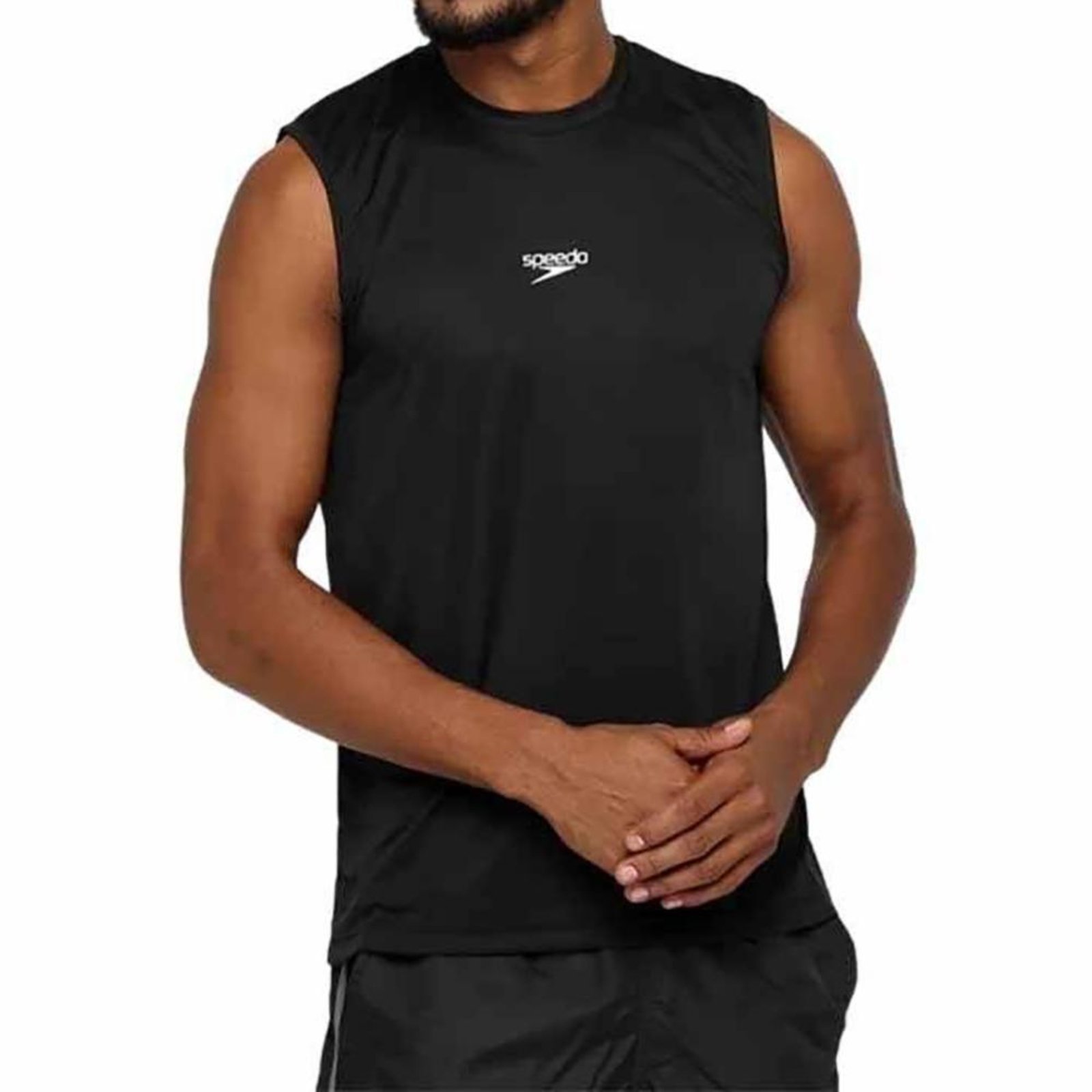 Regata Speedo Interlock Masculina Preto Preto