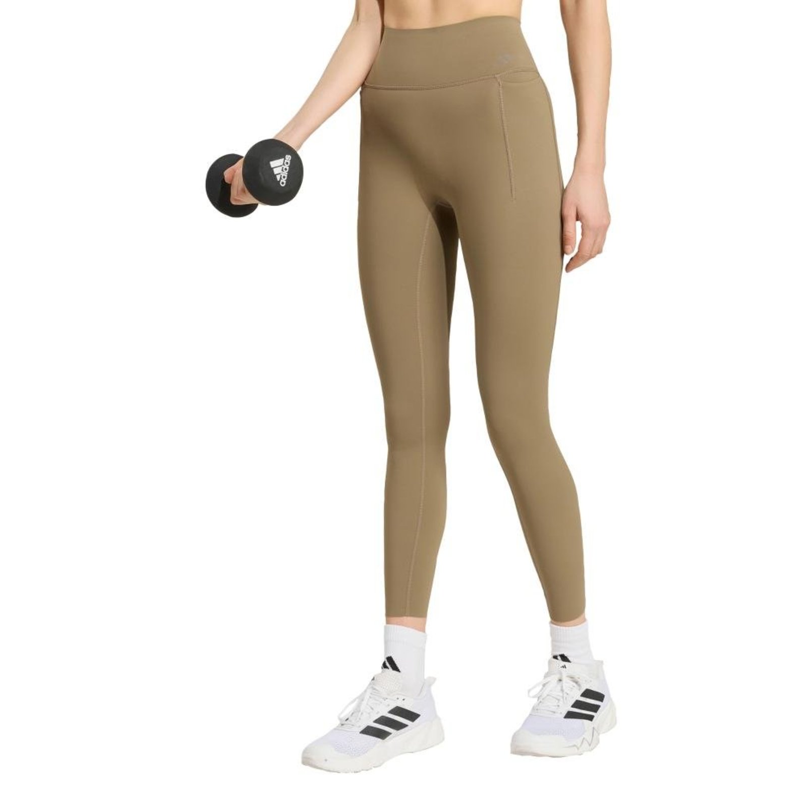 Calça Legging Longa Optime Workout Contour adidas Performance Bege
