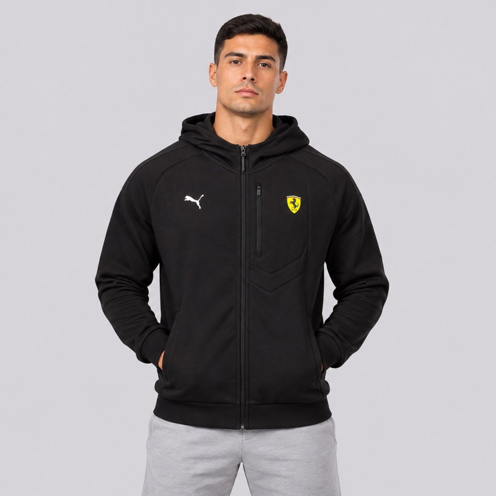 Jaqueta Puma Ferrari HDD PM1 Sweat Preta