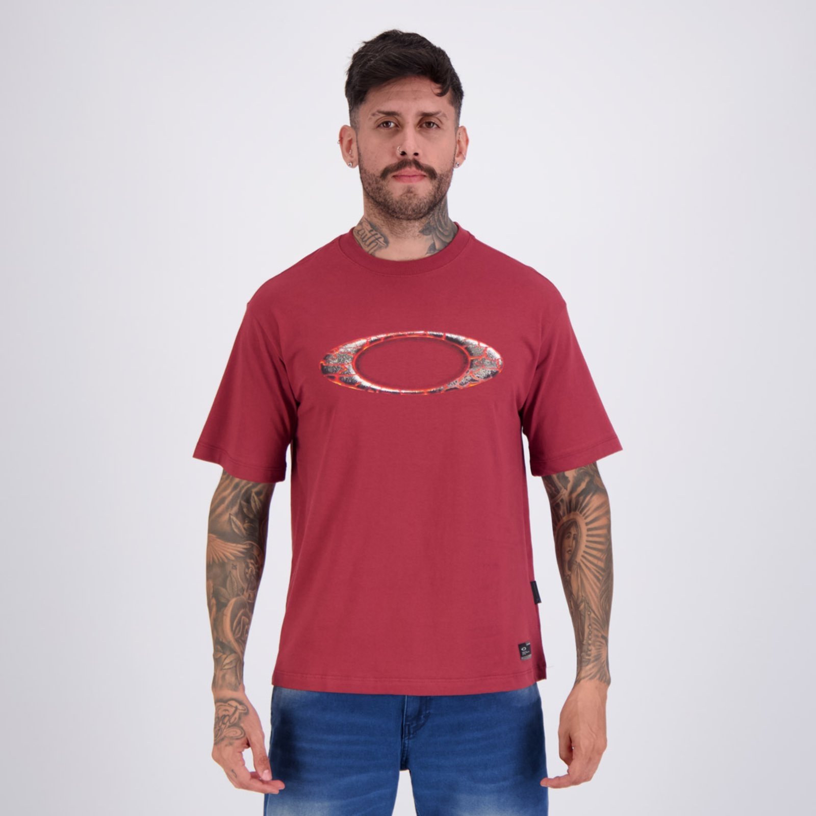 Camiseta Oakley Ellipse Magma SS Vermelha