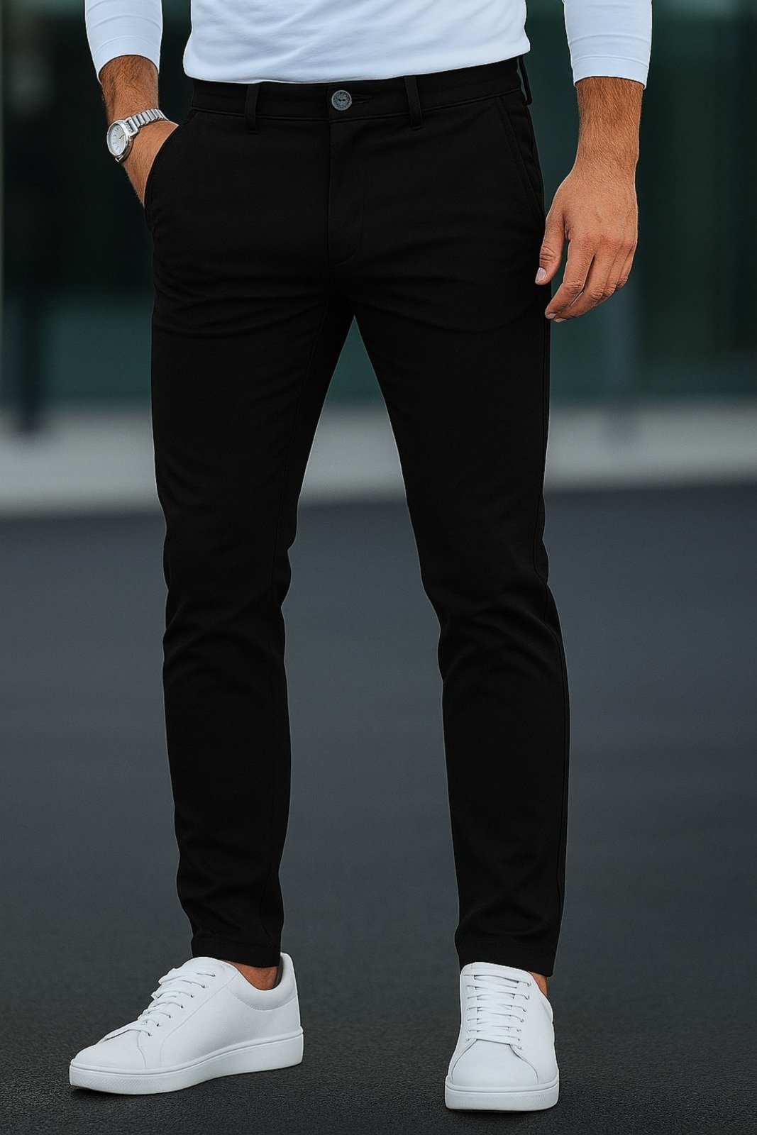 Calça Sarja Casual Masculina CKF Wear Com Bolsos Preta
