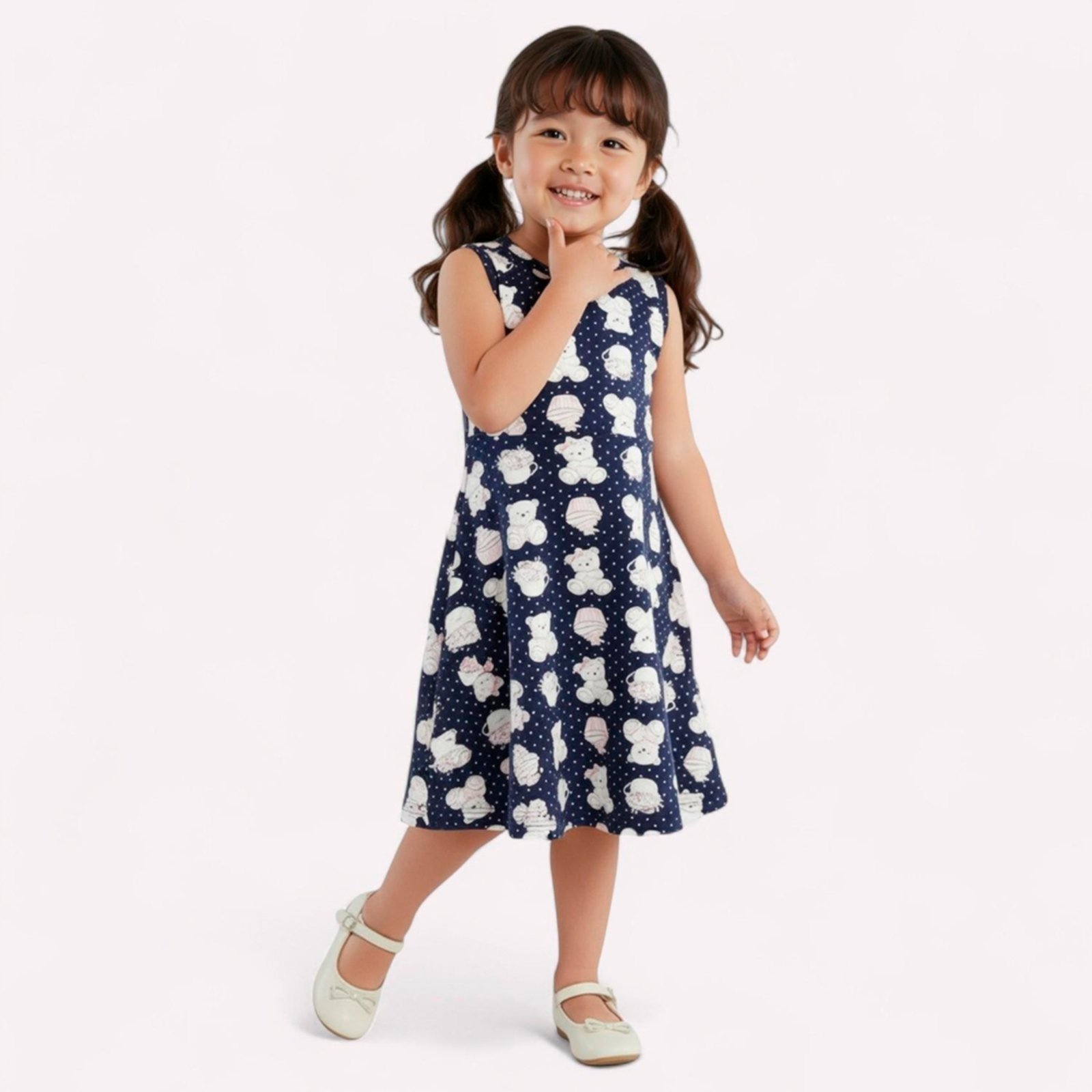 Vista 2 Infantil - Vestido Menina Estampado Kyly off-white Kyly off-white