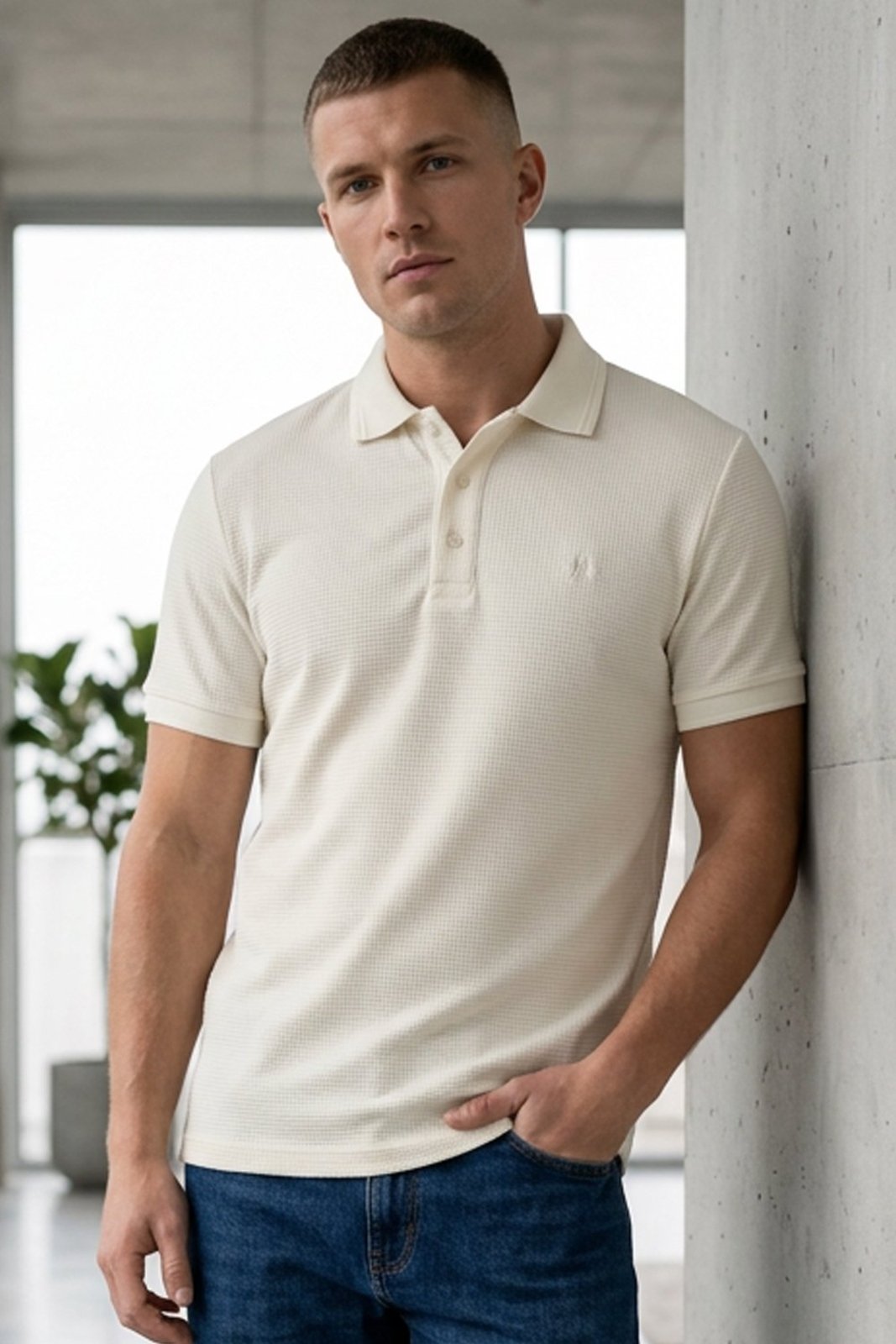 Polo Piquet Texturizada Premium Polo Wear Off White