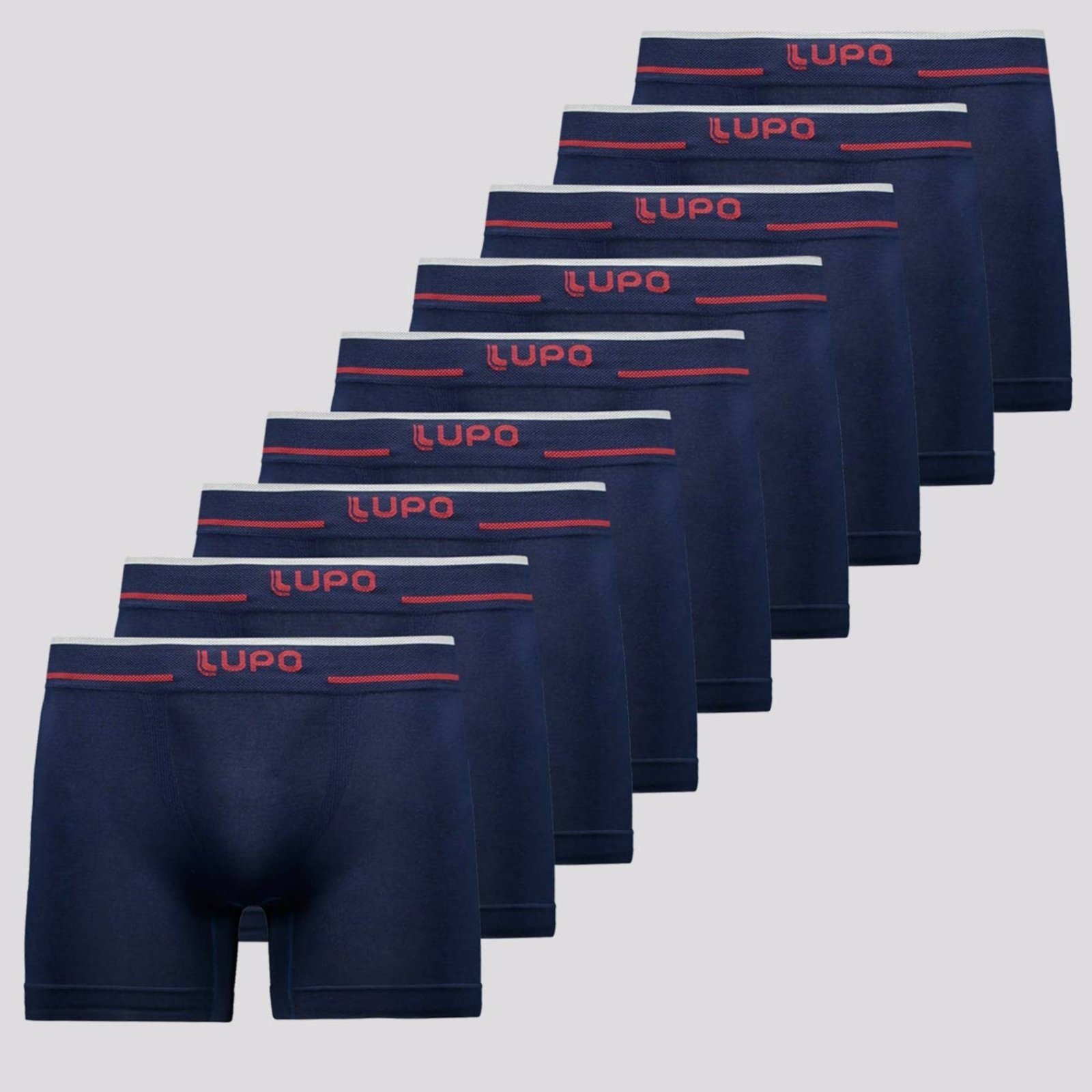 Kit 9 Cuecas Boxer Lupo Microfibra Sem Costura Mar