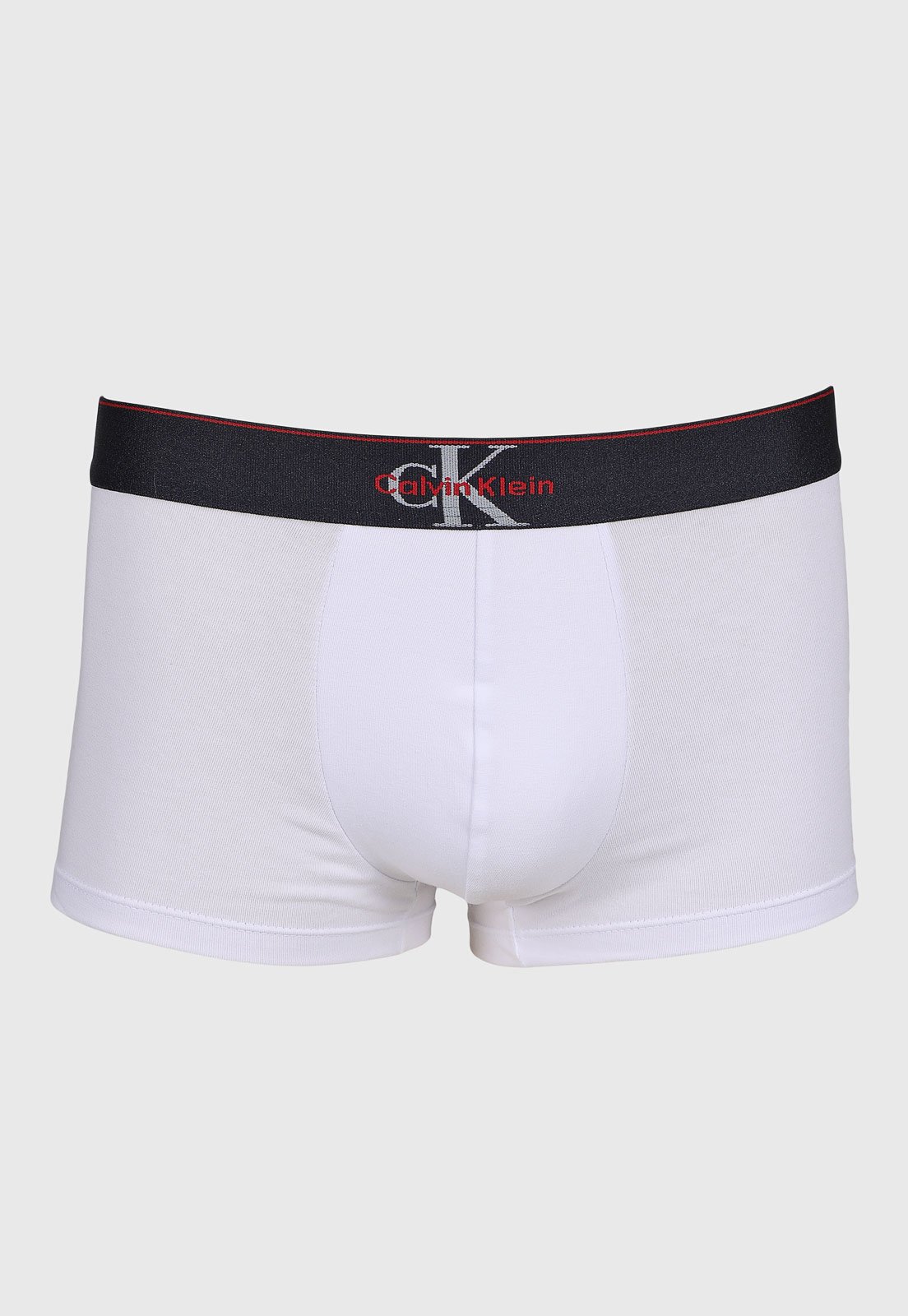 Vista 2 Cueca Masculina Calvin Klein Low Rise Trunk Cotton Graphic Branca Calvin Klein Underwear branco Calvin Klein Underwear branco
