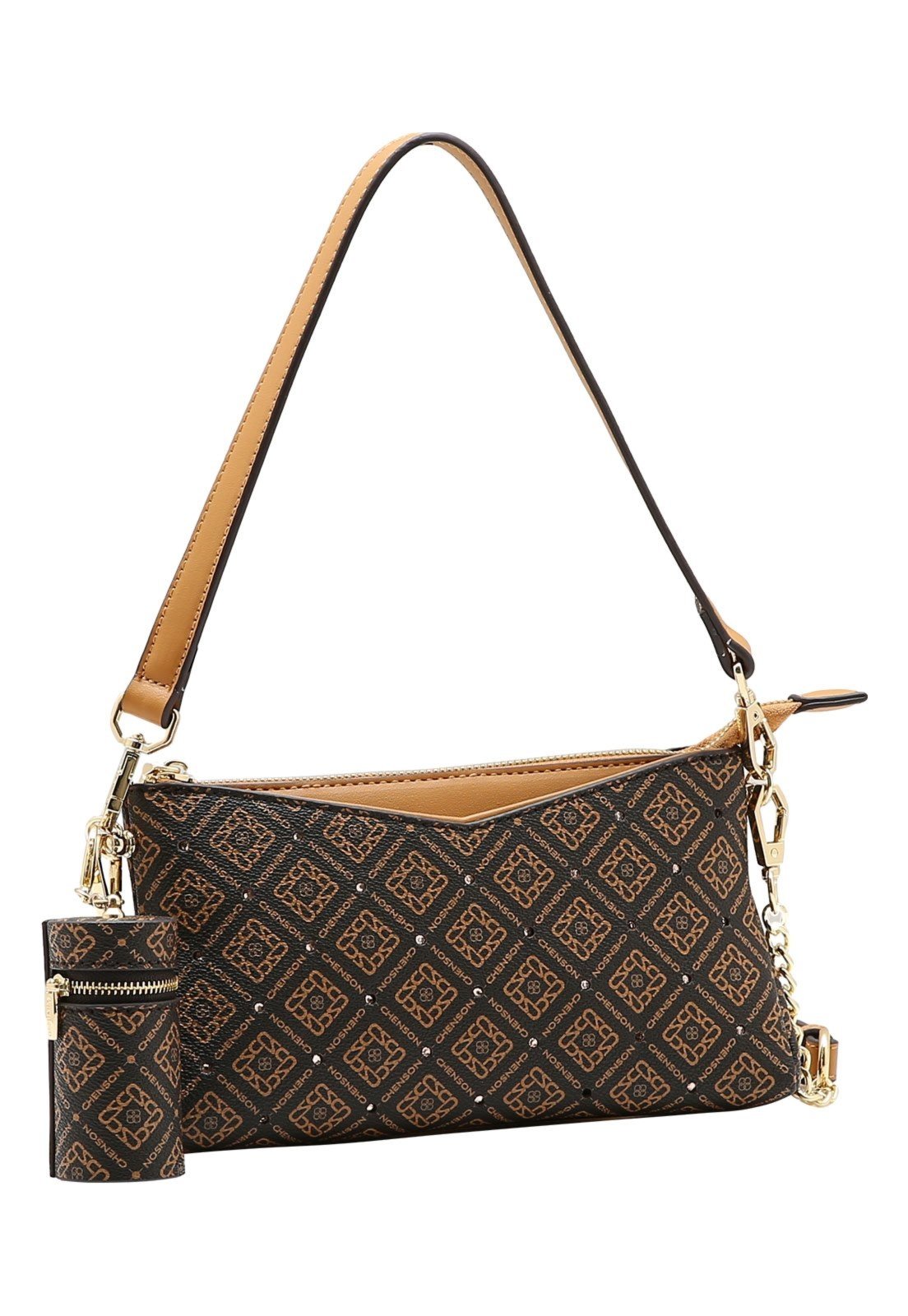 Bolsa Feminina Chenson Versátil Monograma Luxo 3485470 Café