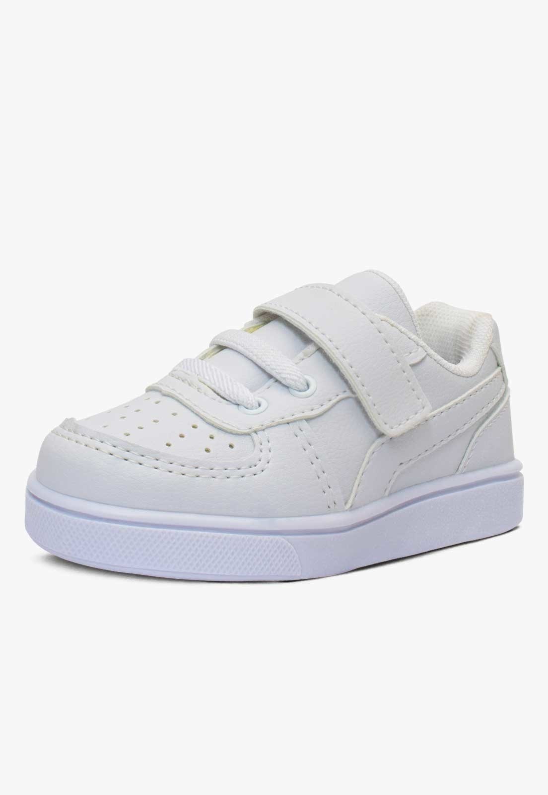 Infantil – Tenis Escolar Pópidi Sapatenis Calce Facil Branco