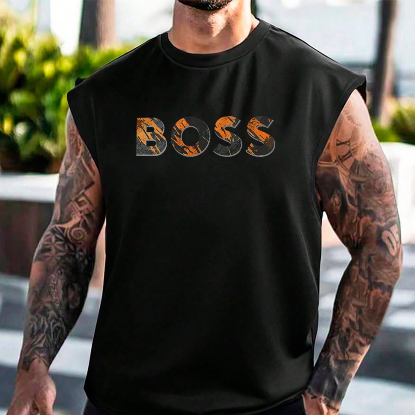 Camiseta Regata Machão Boss Street Style Fashion Urbano Preto