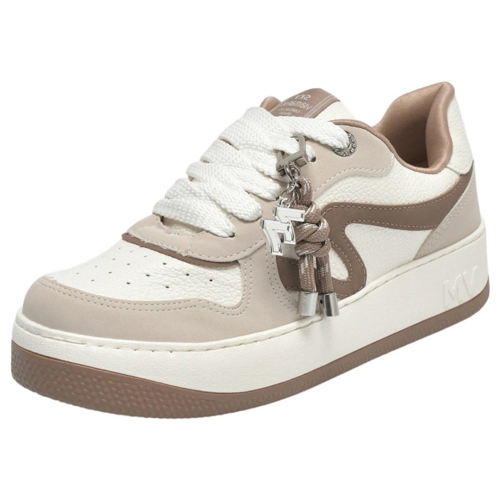 Tênis Casual Feminino Plataforma Conforto Pingente Via Marte