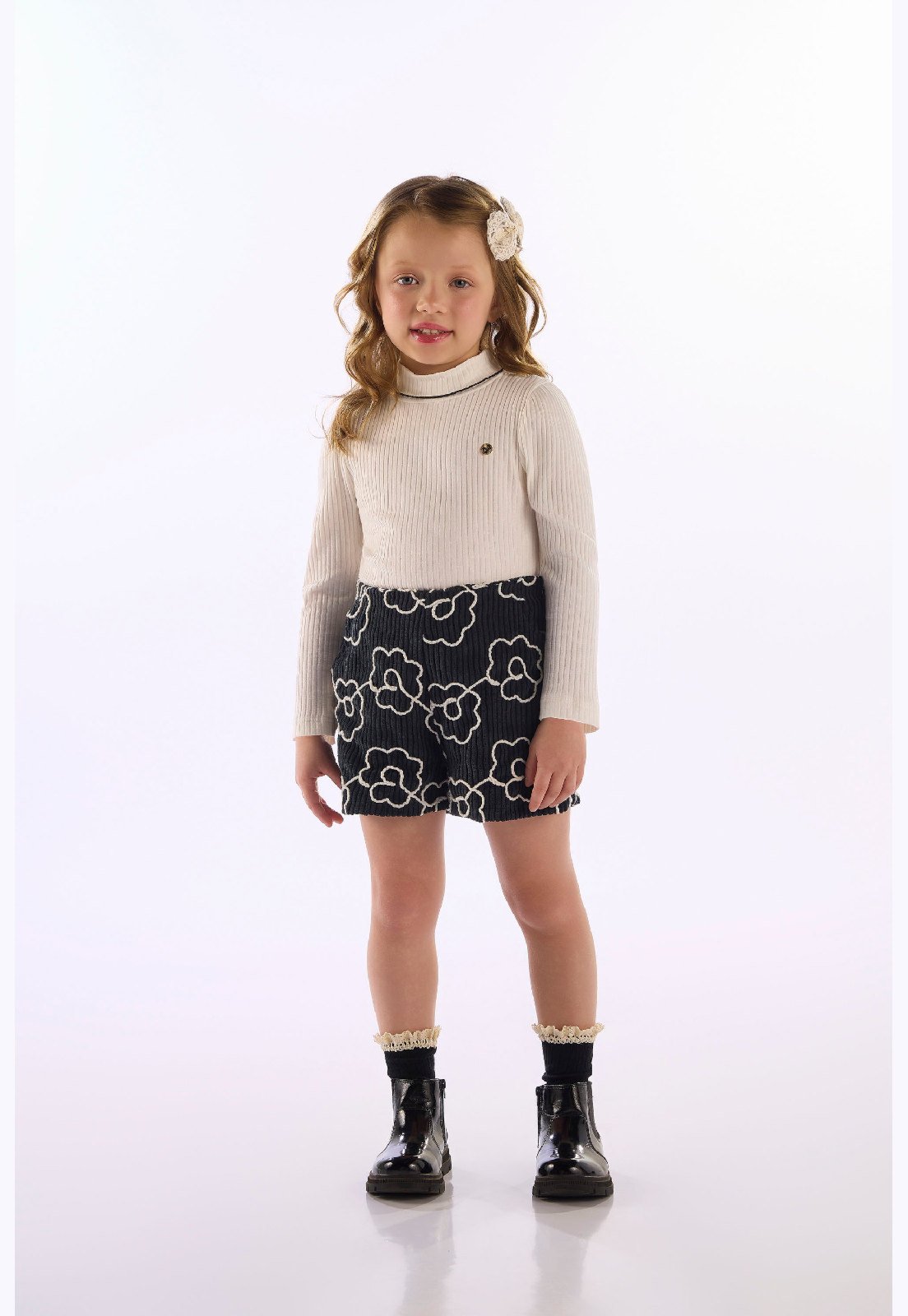 Infantil - Conjunto Short Blusa M. Longa Up Baby Off-white