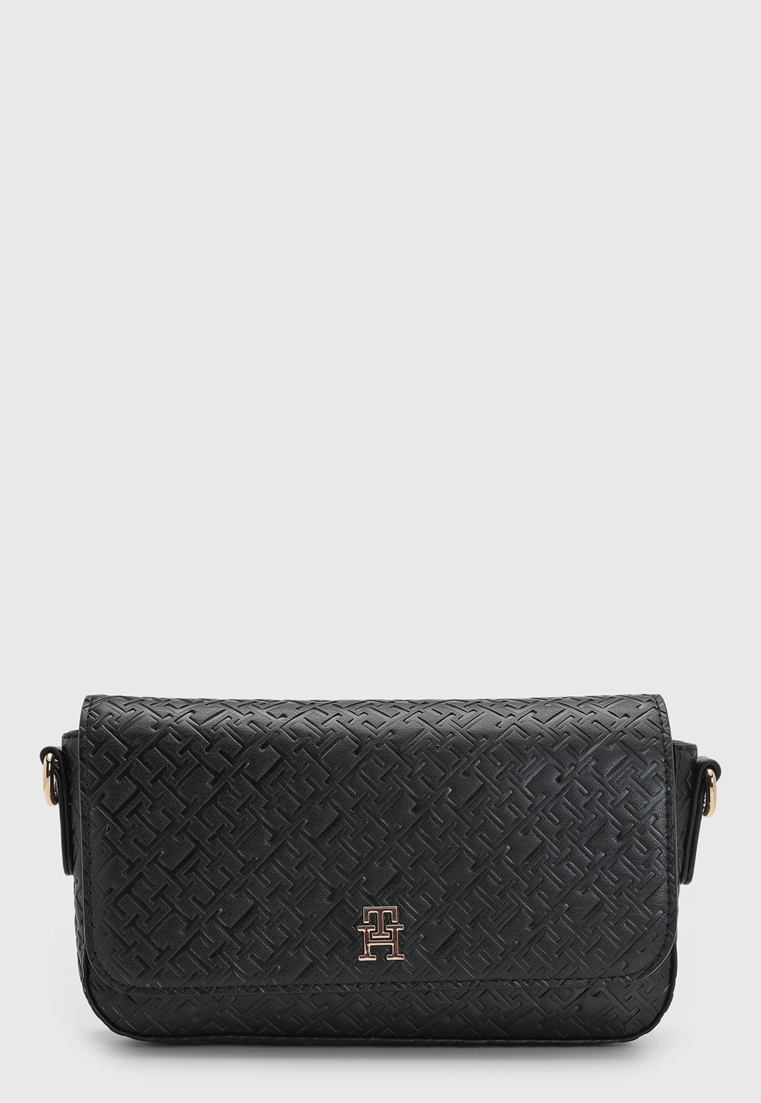 Vista 2 Bolsa Feminina Tommy Hilfiger Monograma Preta preto Tommy Hilfiger preto