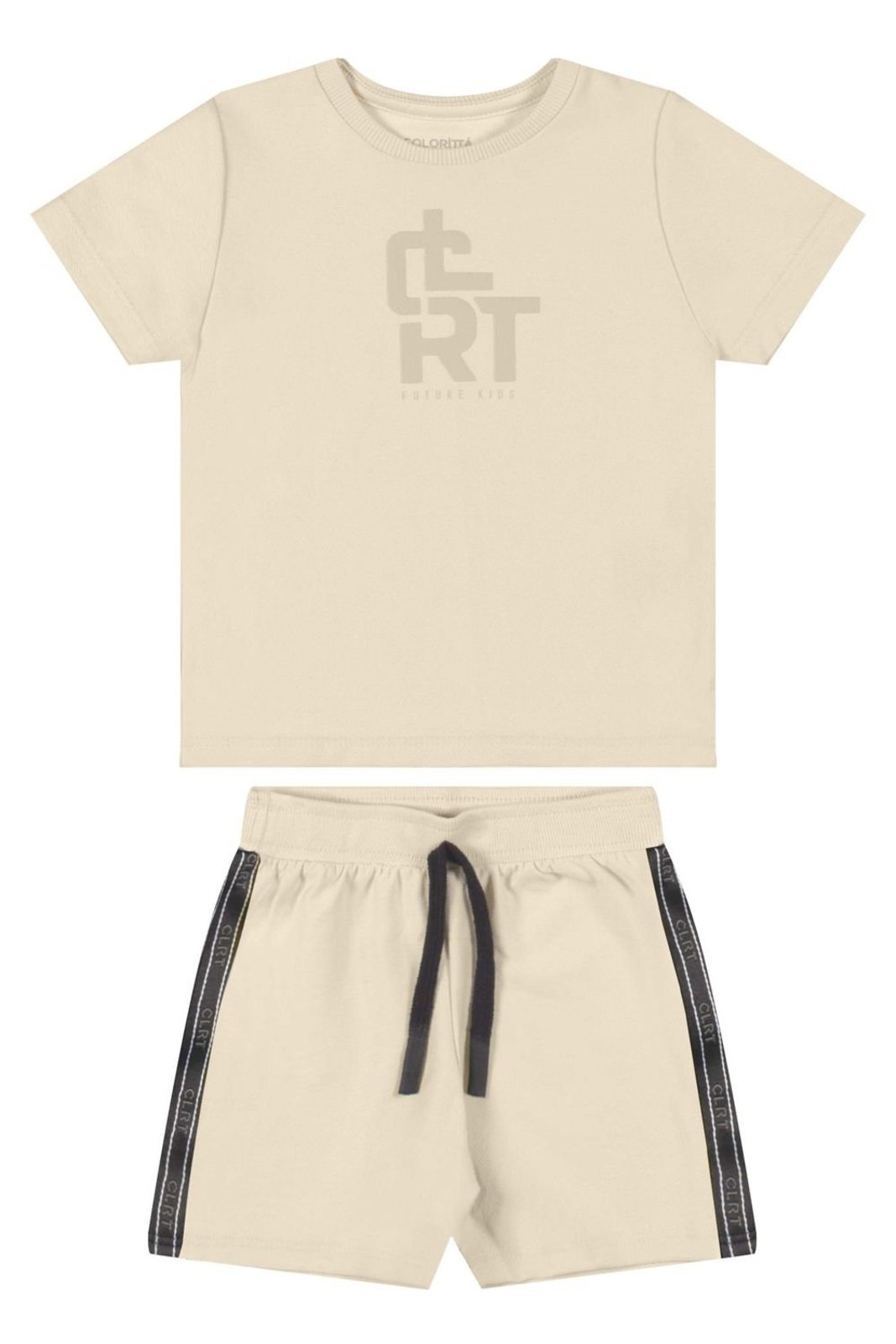 Infantil - Conjunto Menino Estampado Relevo Colorittá Bege