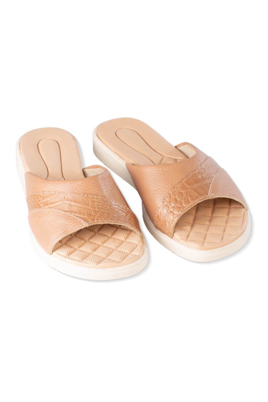 Rasteirinha casual conforto em couro Selene – Bege