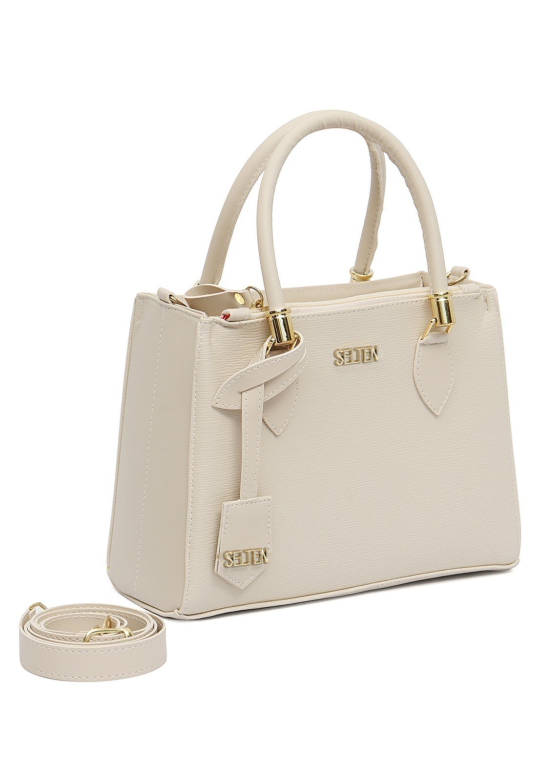 Bolsa Transversal e de Mão Lorena Selten Creme
