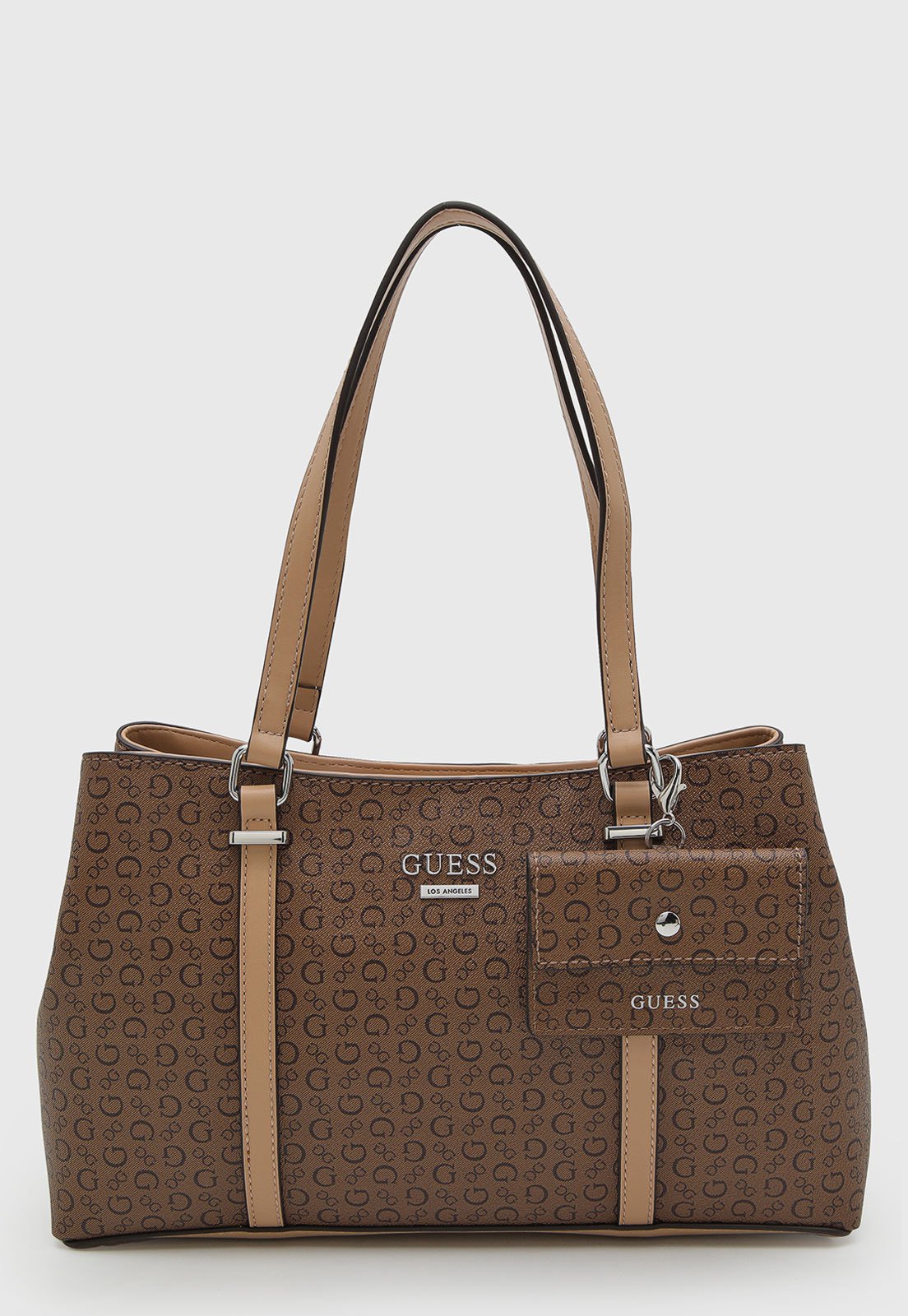 Bolsa Feminina Guess Grande Estampada Marrom
