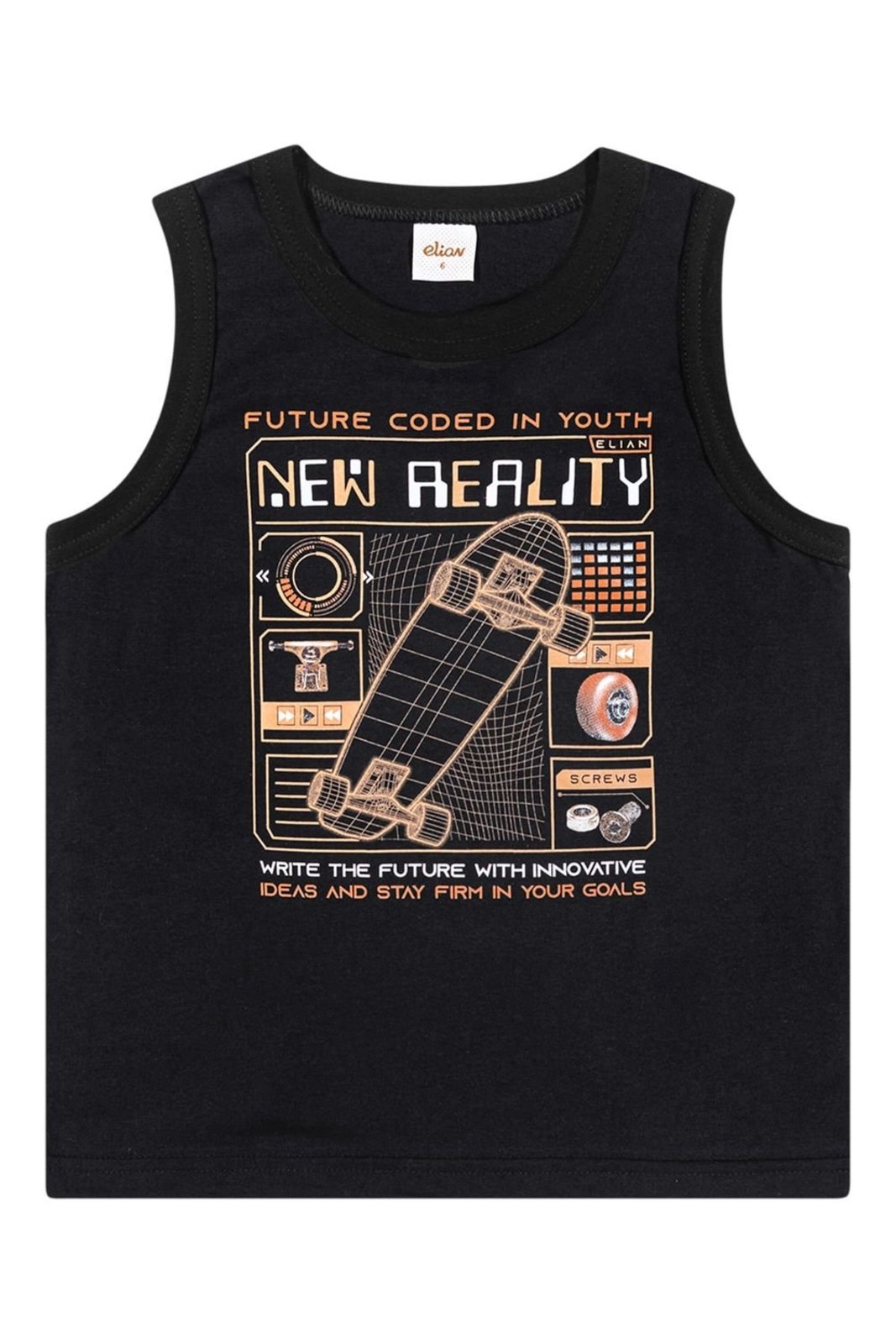 Infantil - Regata Menino Skate Elian Preto