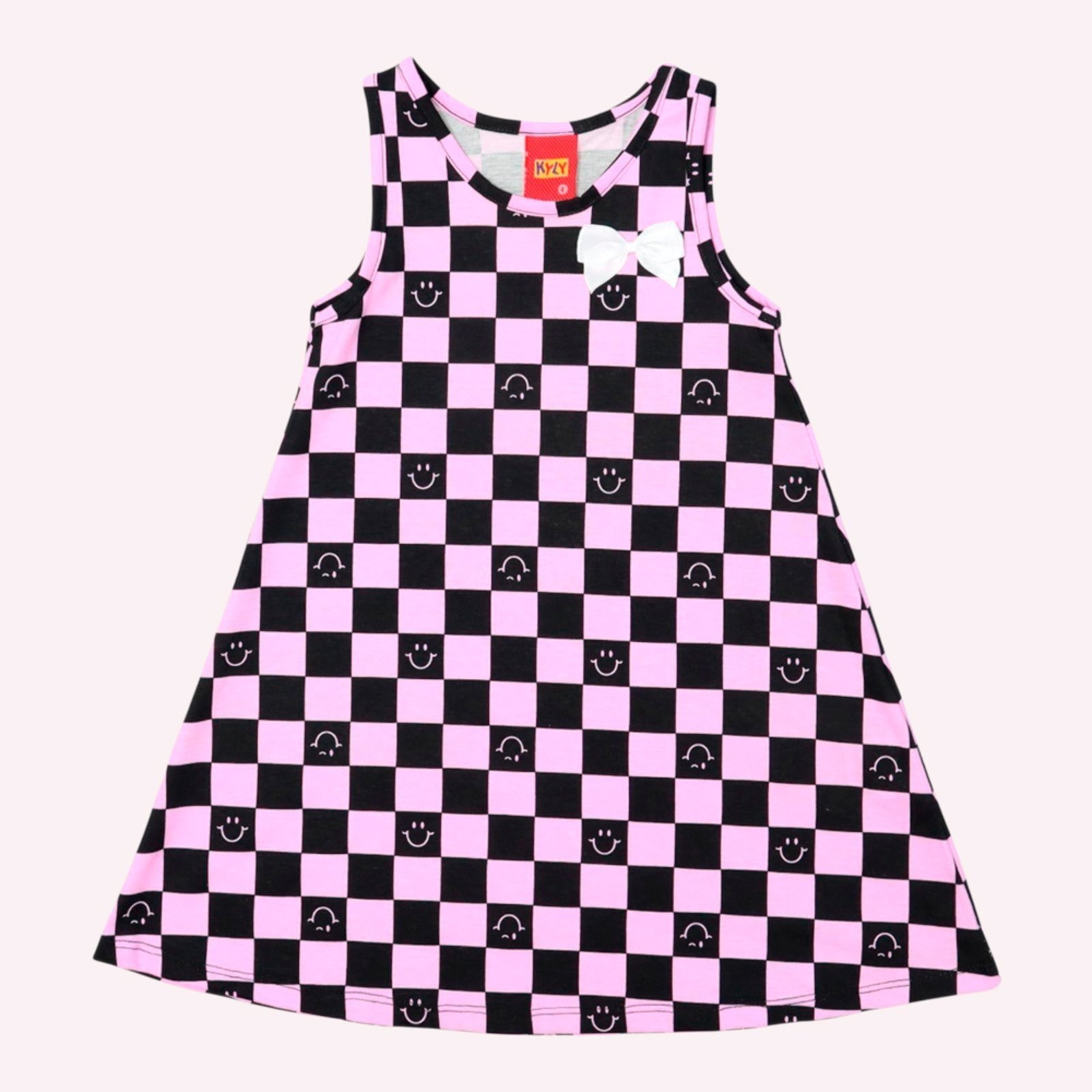 Vista 3 Infantil - Vestido Menina Xadrez Kyly preto Kyly preto