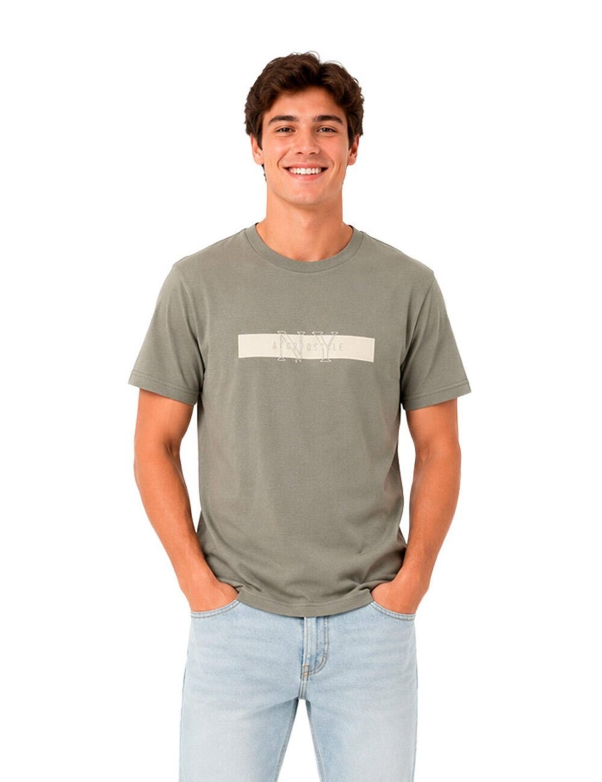 Camiseta Manga Curta Masculino Bordada Aéropostale 87130129-3 Verde
