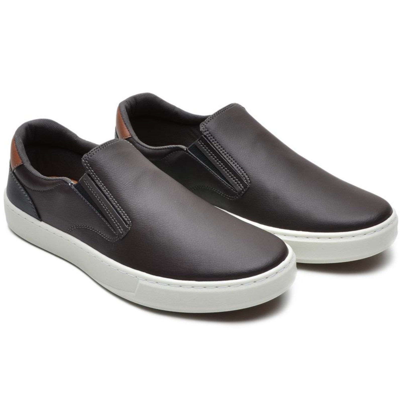 Sapatênis Masculino A. Andrade Tênis Slip On Casual Esporte Fino Urbano Conforto Lançamento Marrom