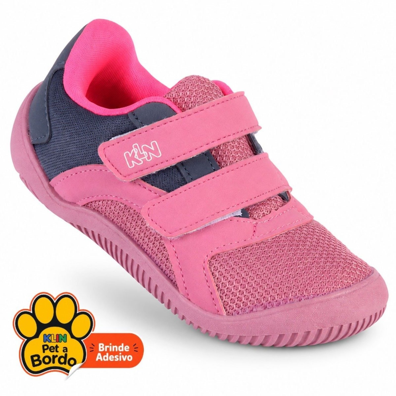 Infantil - Tênis Menina Klin Hug Sport Rosa e Marinho