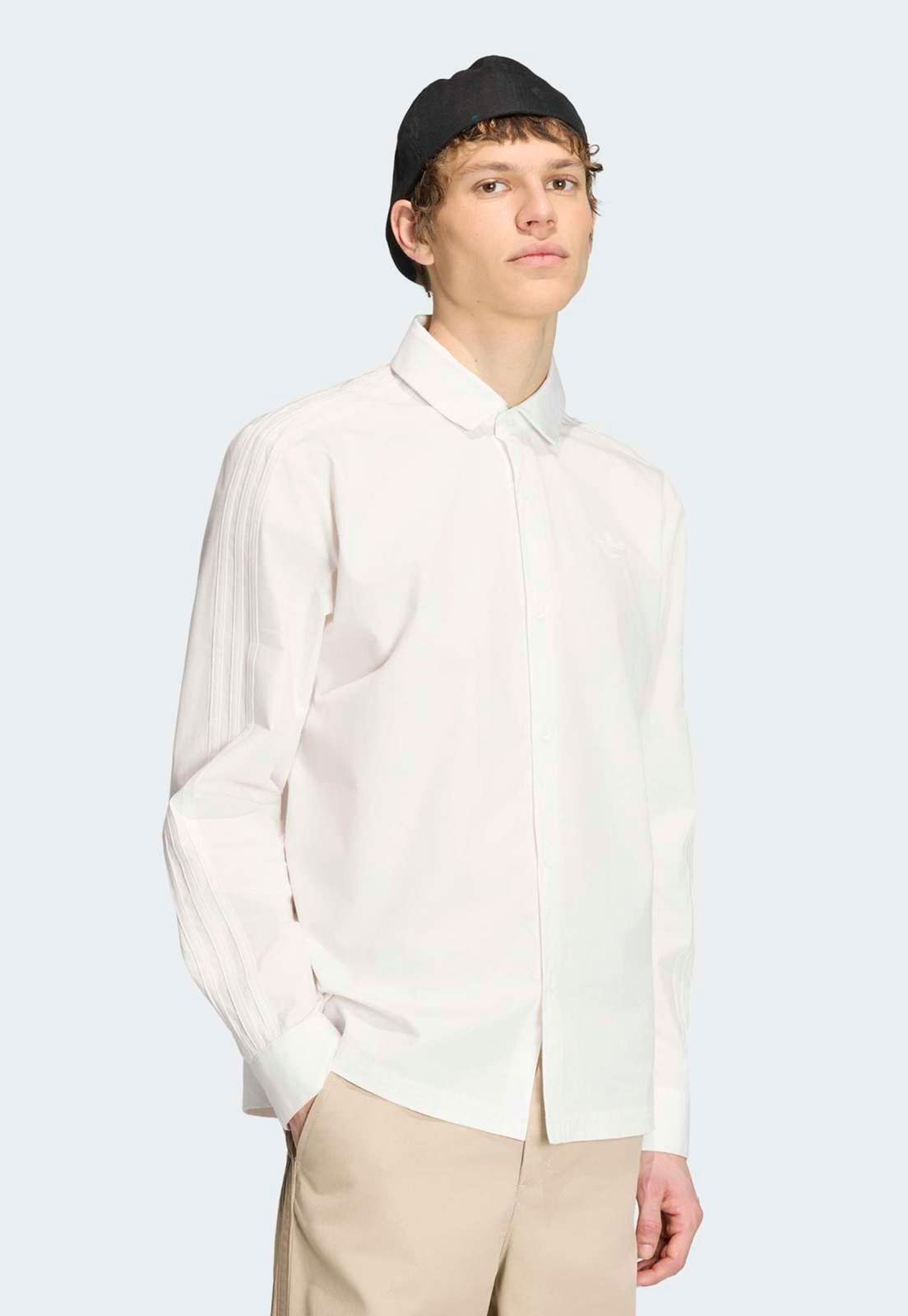Camisa Masculina adidas Originals 3S LS Branca