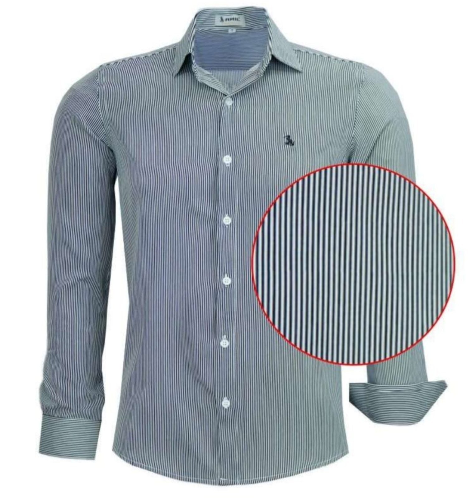 Camisa Social Amil Slim Lisrada Loan Poliéster com Elastano Macia Fácil de Passar M/Longa Luxo Preto