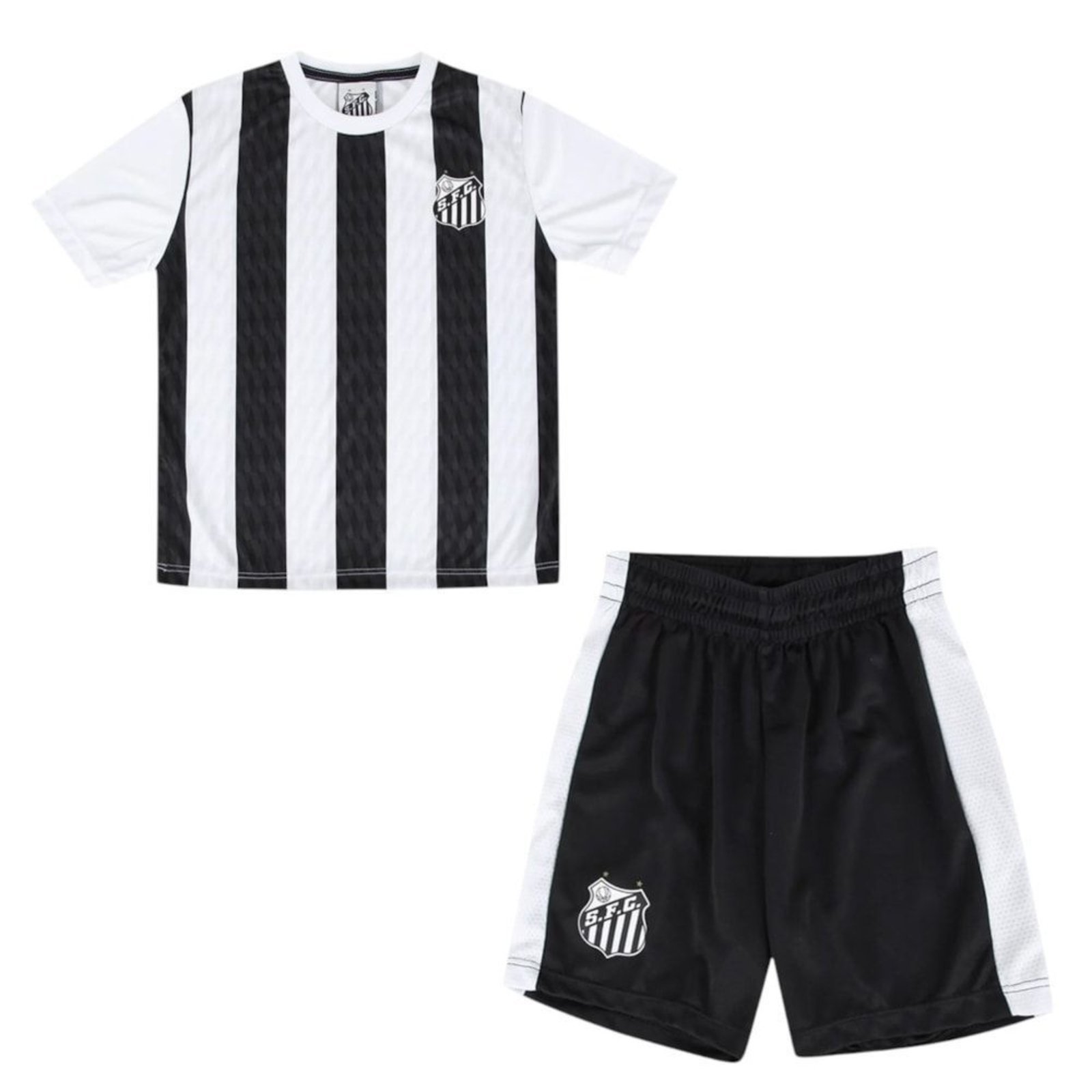 Infantil - Conjunto Braziline Santos Mini Craque - Preto - braziline