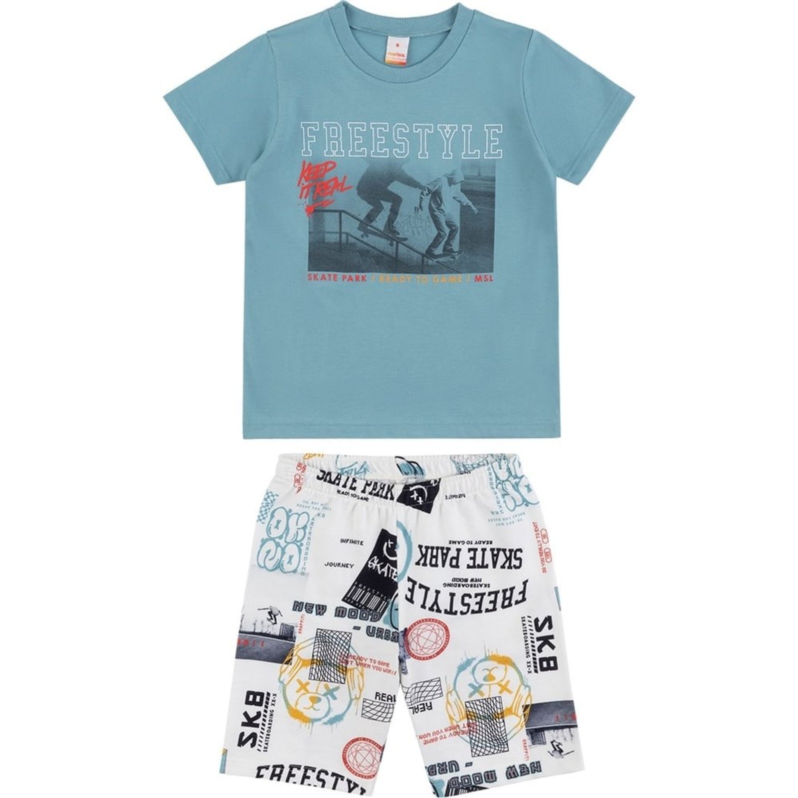 Infantil - Conjunto Curto Freestyle Estampado Menino Marisol