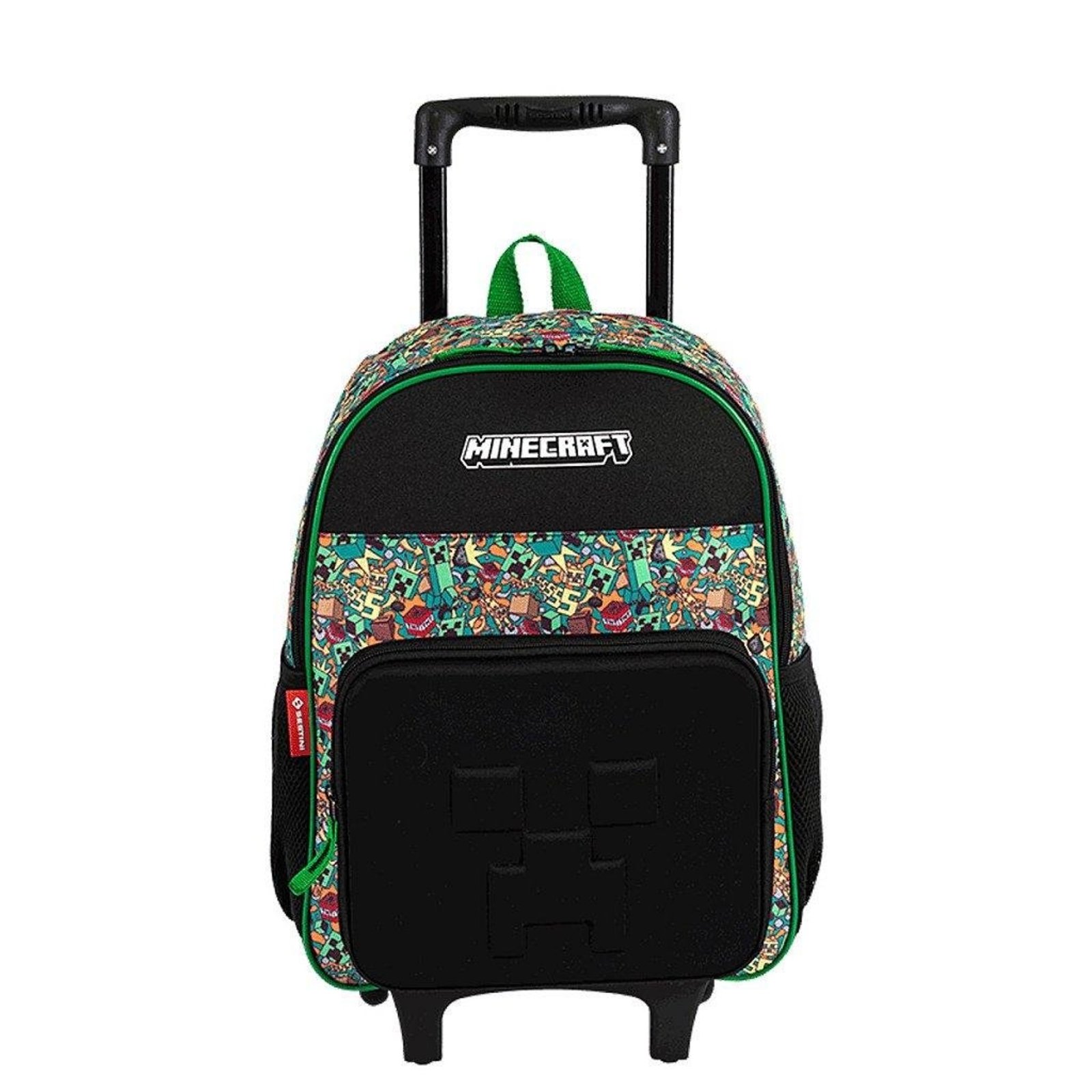 Infantil - Mochila Sestini com Rodinhas Grande Minecraft X Funtage