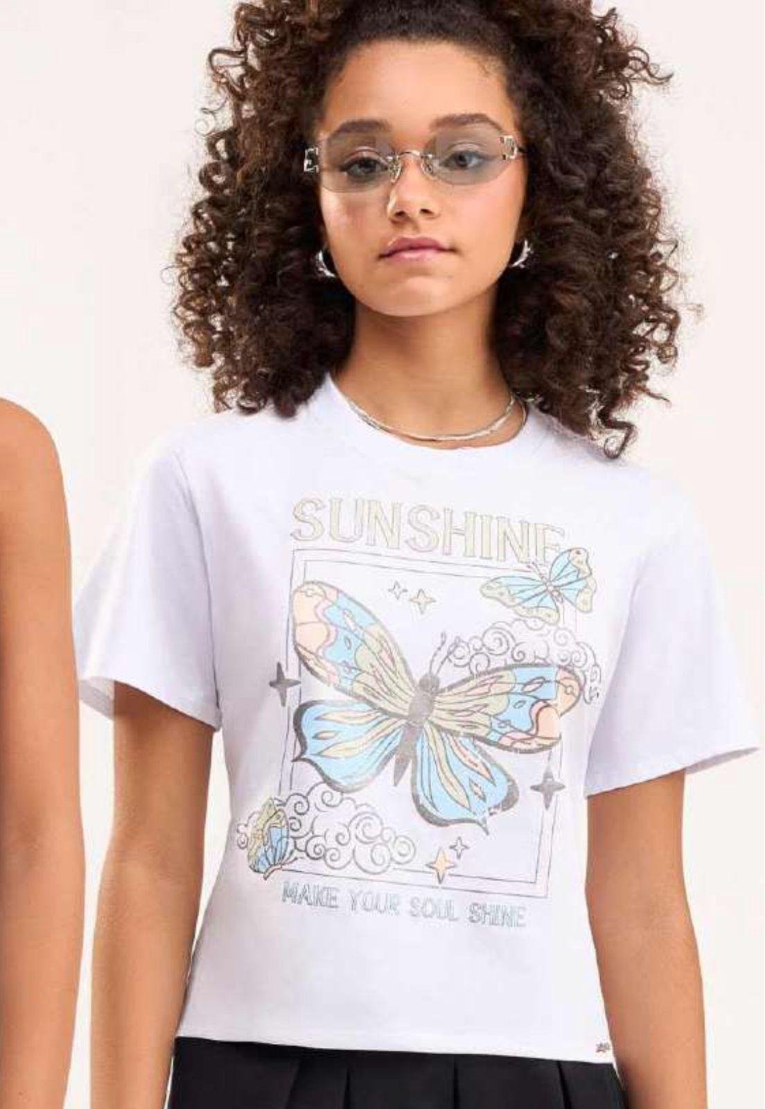 Vista 2 Infantil - Blusa Estampada Menina BobbyLulu Bobby Lulu branco Bobby Lulu branco