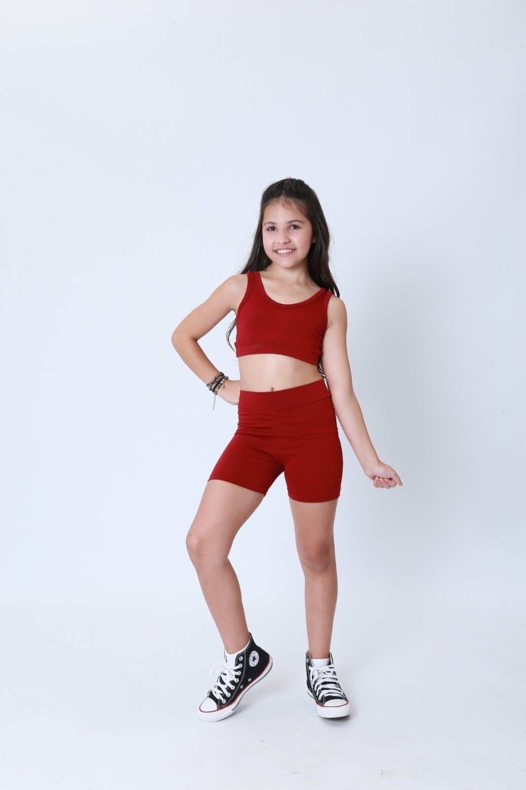 Infantil - Conjunto Fitness Menina Shorts + Top - DunaFit