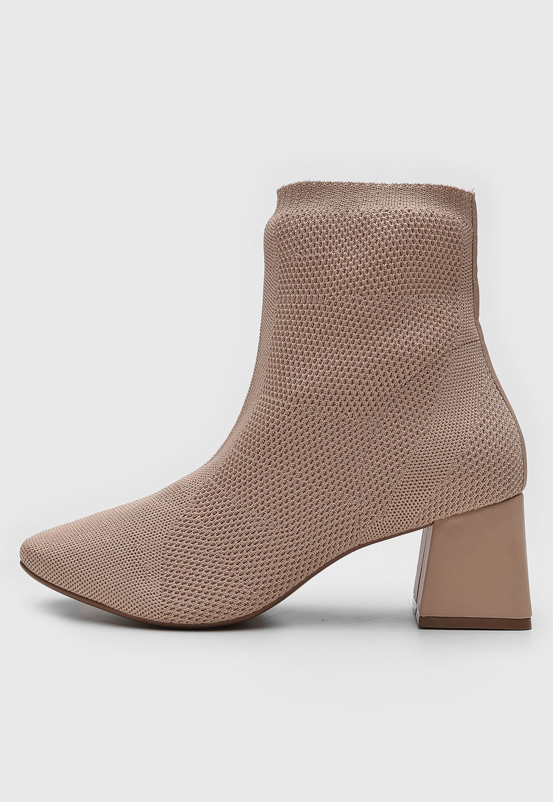 Bota cê Cano Baixo Têxtil Nude