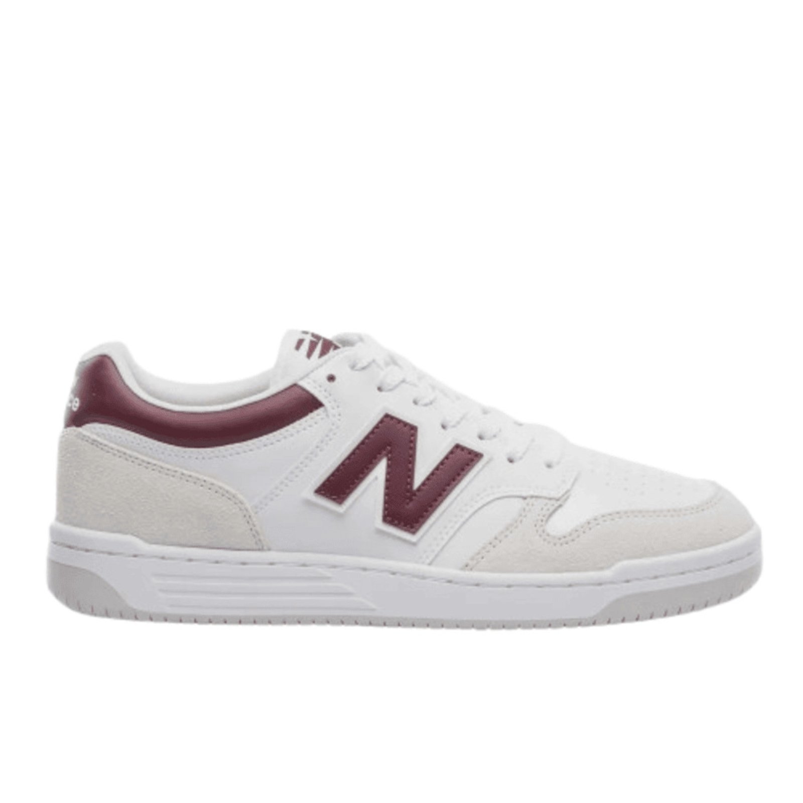 Vista 2 Tênis New Balance 480 Low Unisex vinho branco New Balance branco