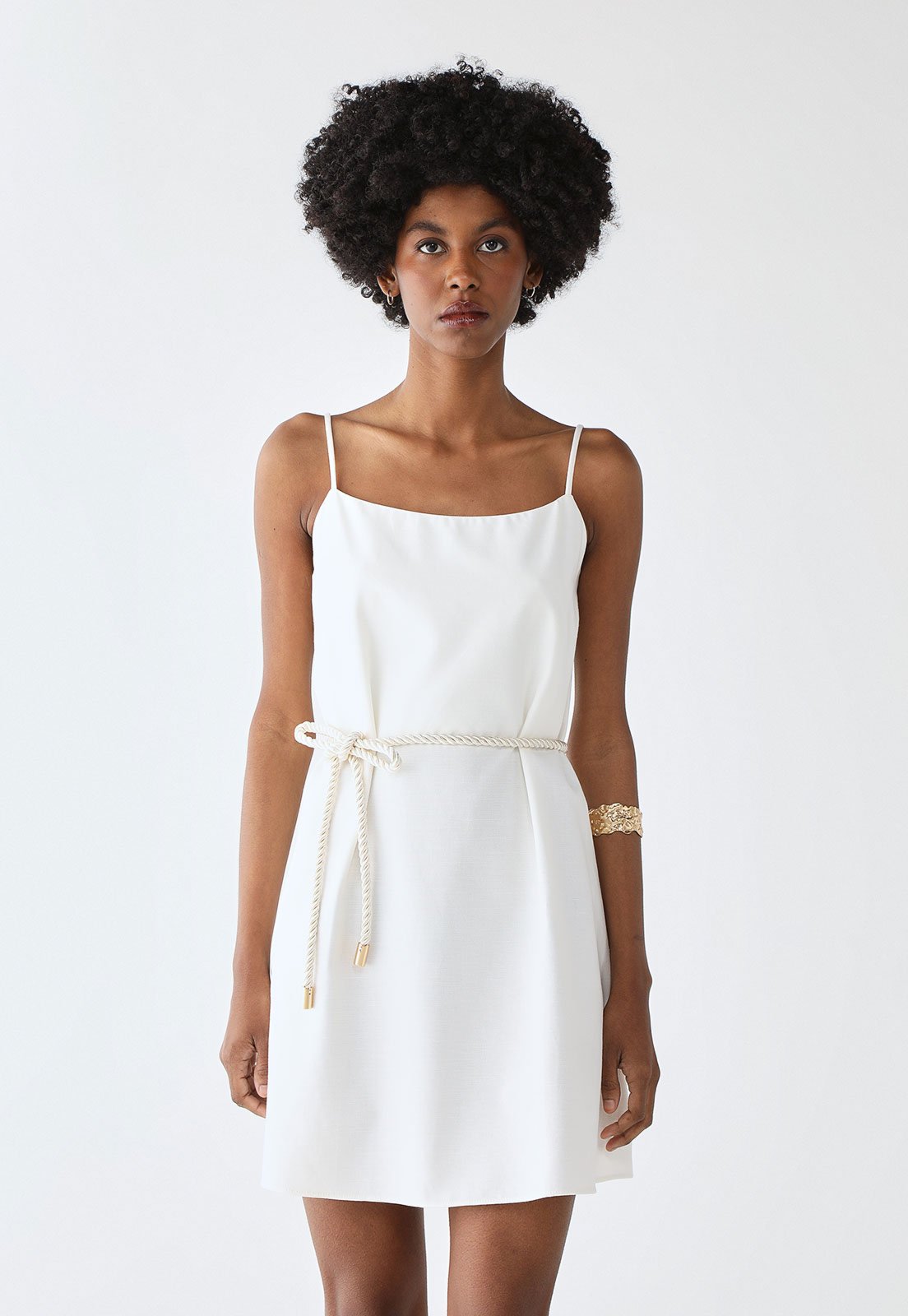 Vestido Lança Perfume Curto de Alças Branco