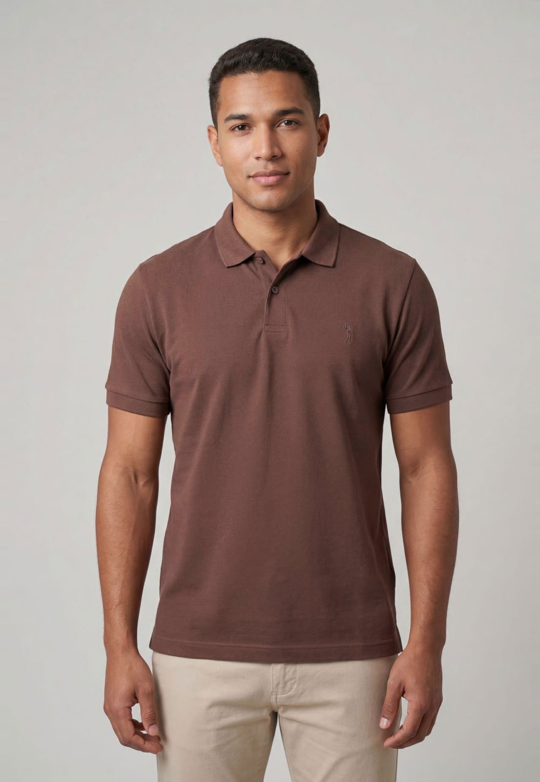 Polo Masculina Aleatory Marrom