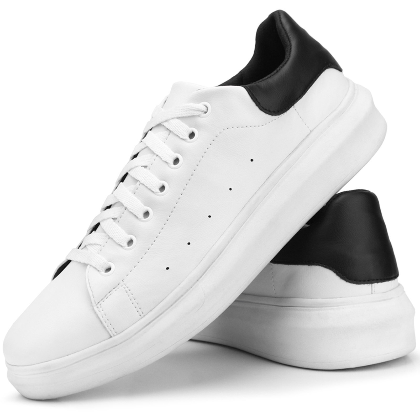 Tênis Masculino Casual Sola Alta Branco