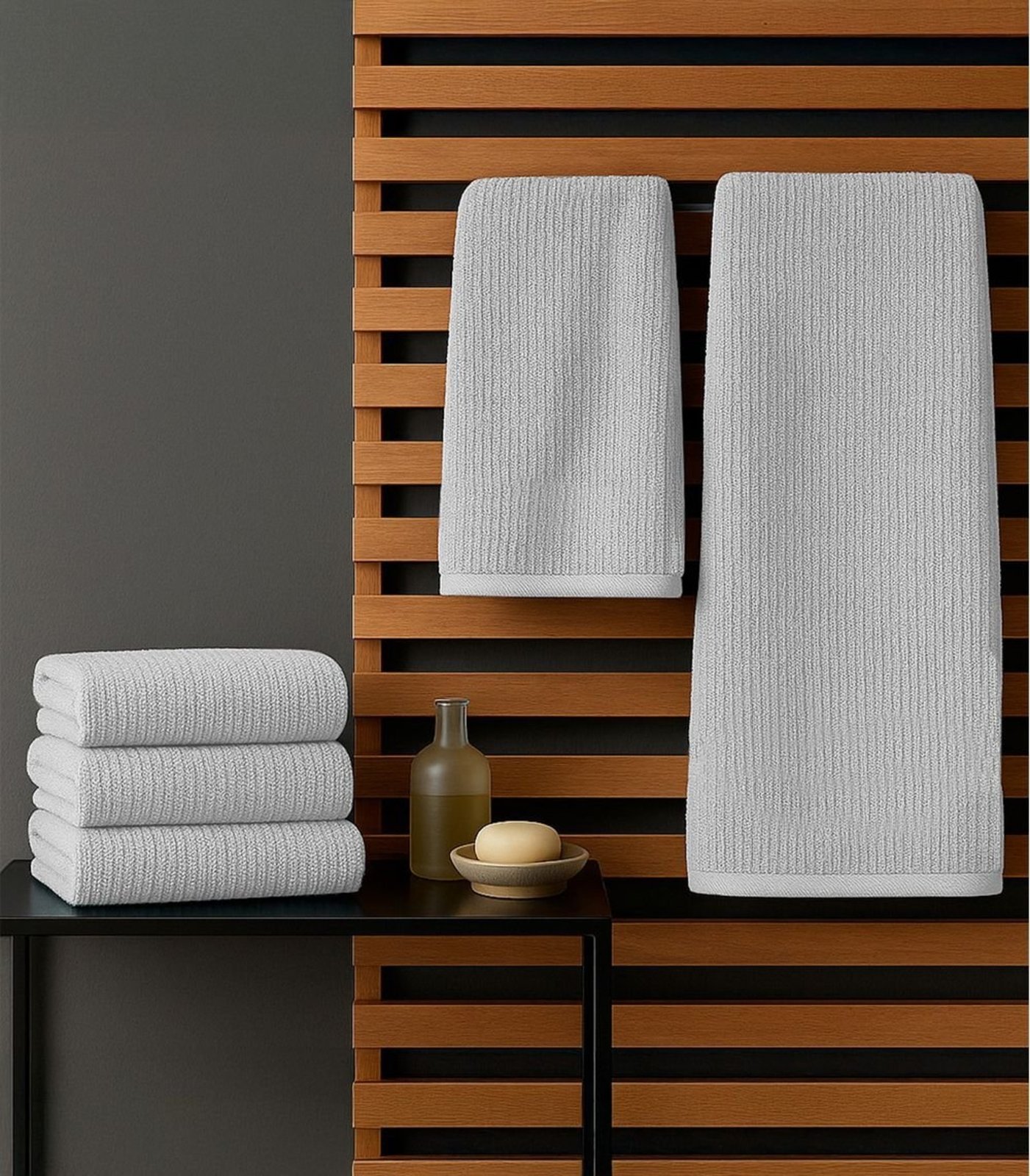 Kit Toalha De Rosto E Banho Algodão Rovitex Home Cinza