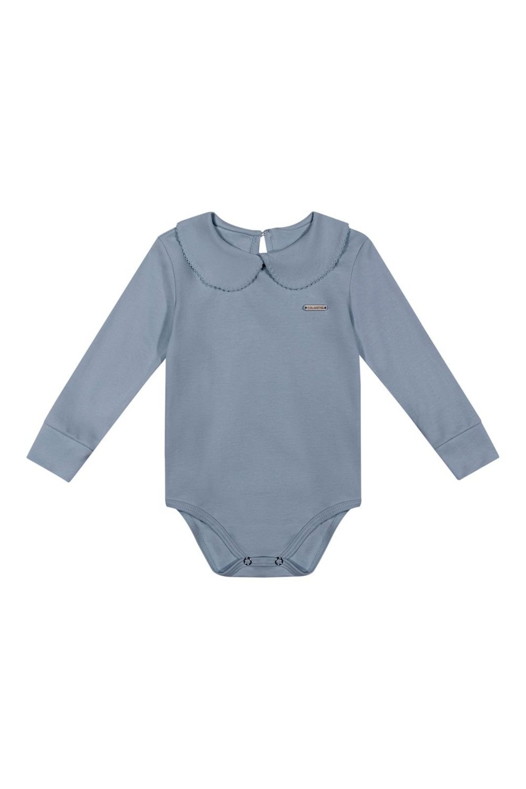 Infantil - Body Manga Longa Menina Gola Boneca Colorittá Azul