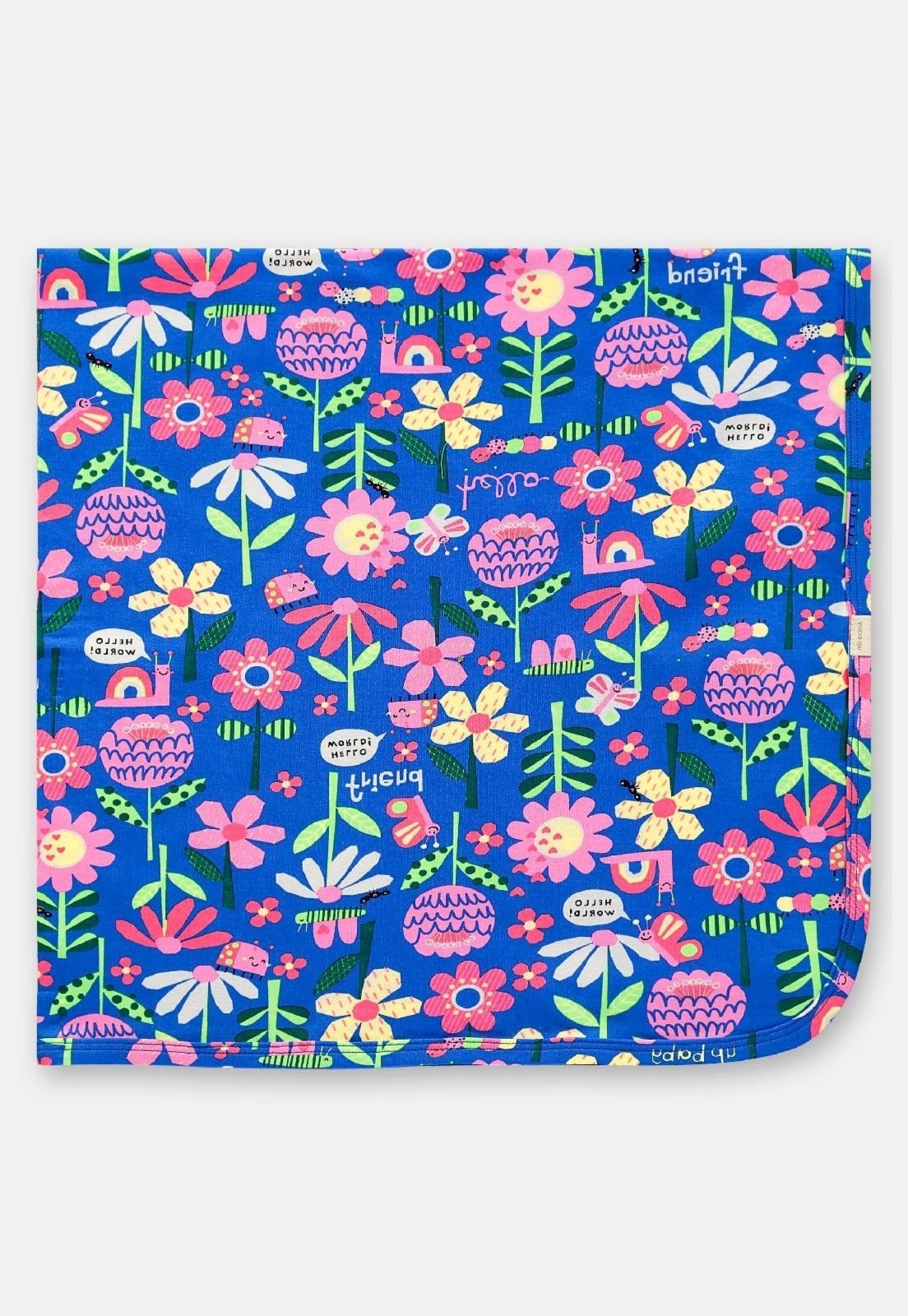 Manta Suedine Estampa Abstrata Up Baby Azul