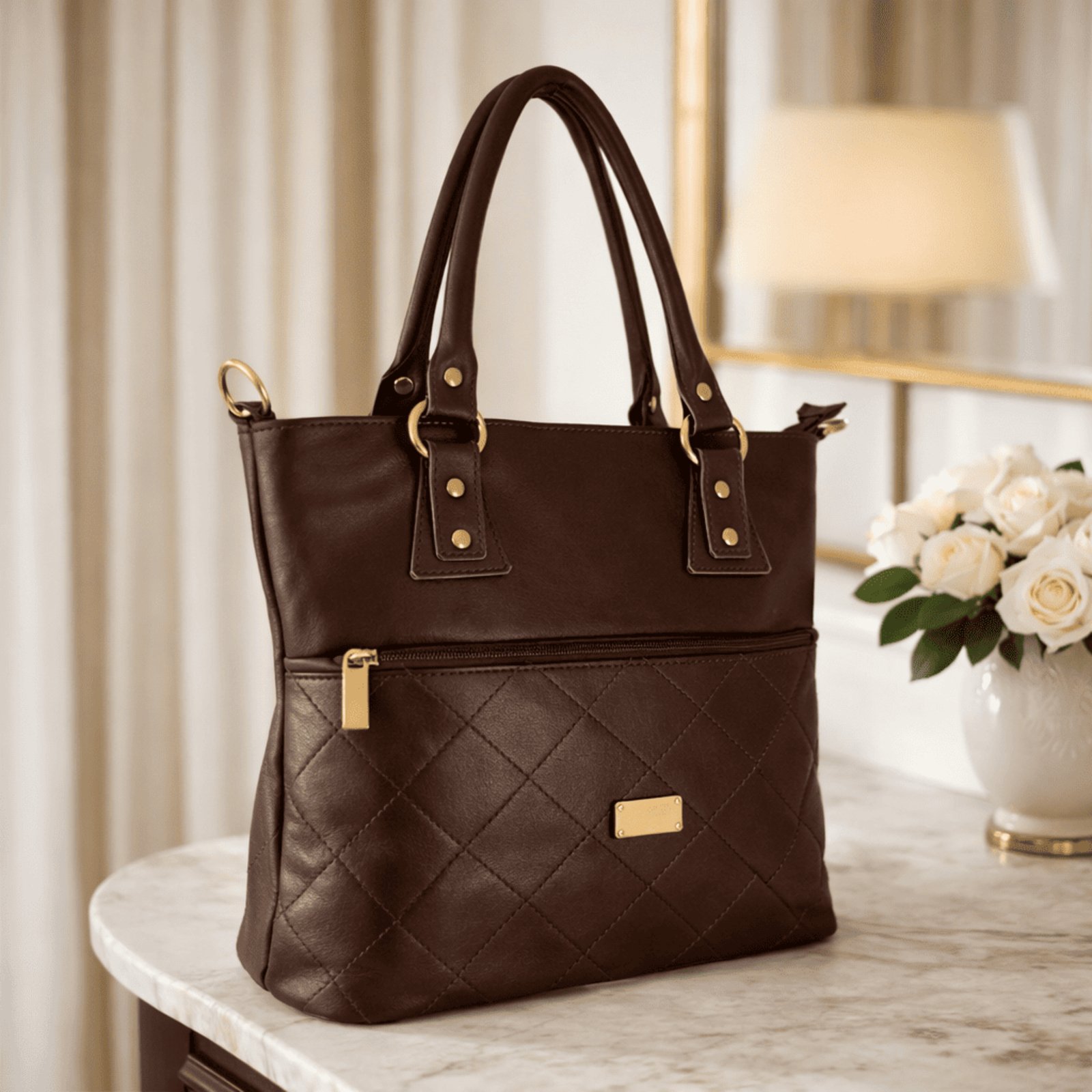 Bolsa Sacola TopGrife Shopper Couro Marrom