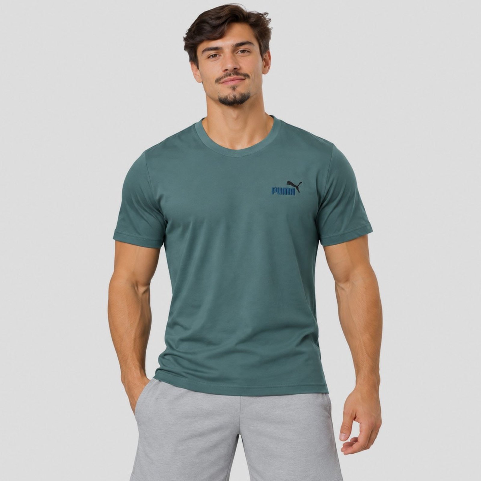 Camiseta Puma Ess 2 Color Small No.1 Logo Verde