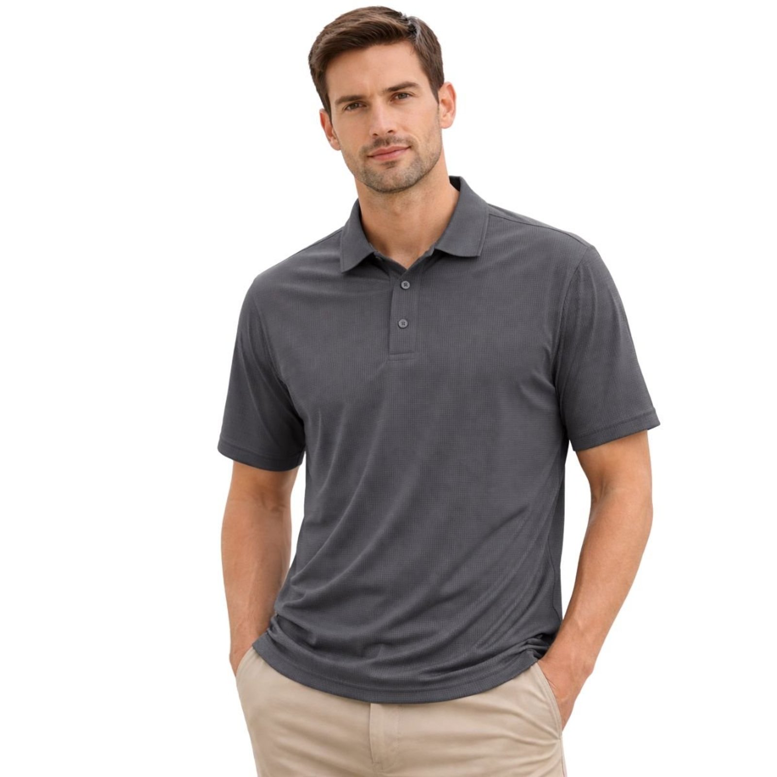 Kit 3 Camisas Polo Poliamida Masculina Básica Premium Multicolorido